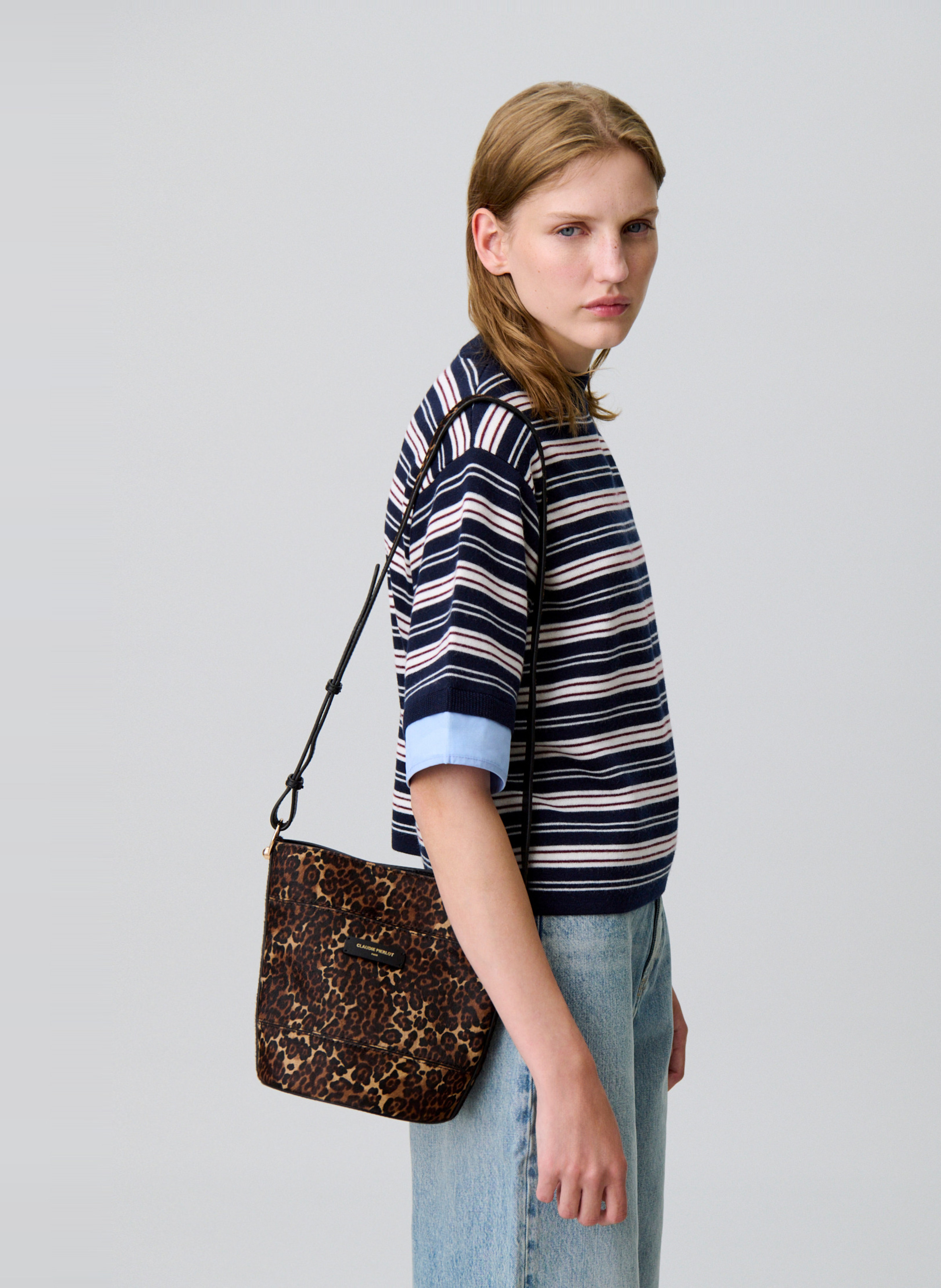 Sac seau en cuir imprimé CLAUDIE PIERLOT Multicolore