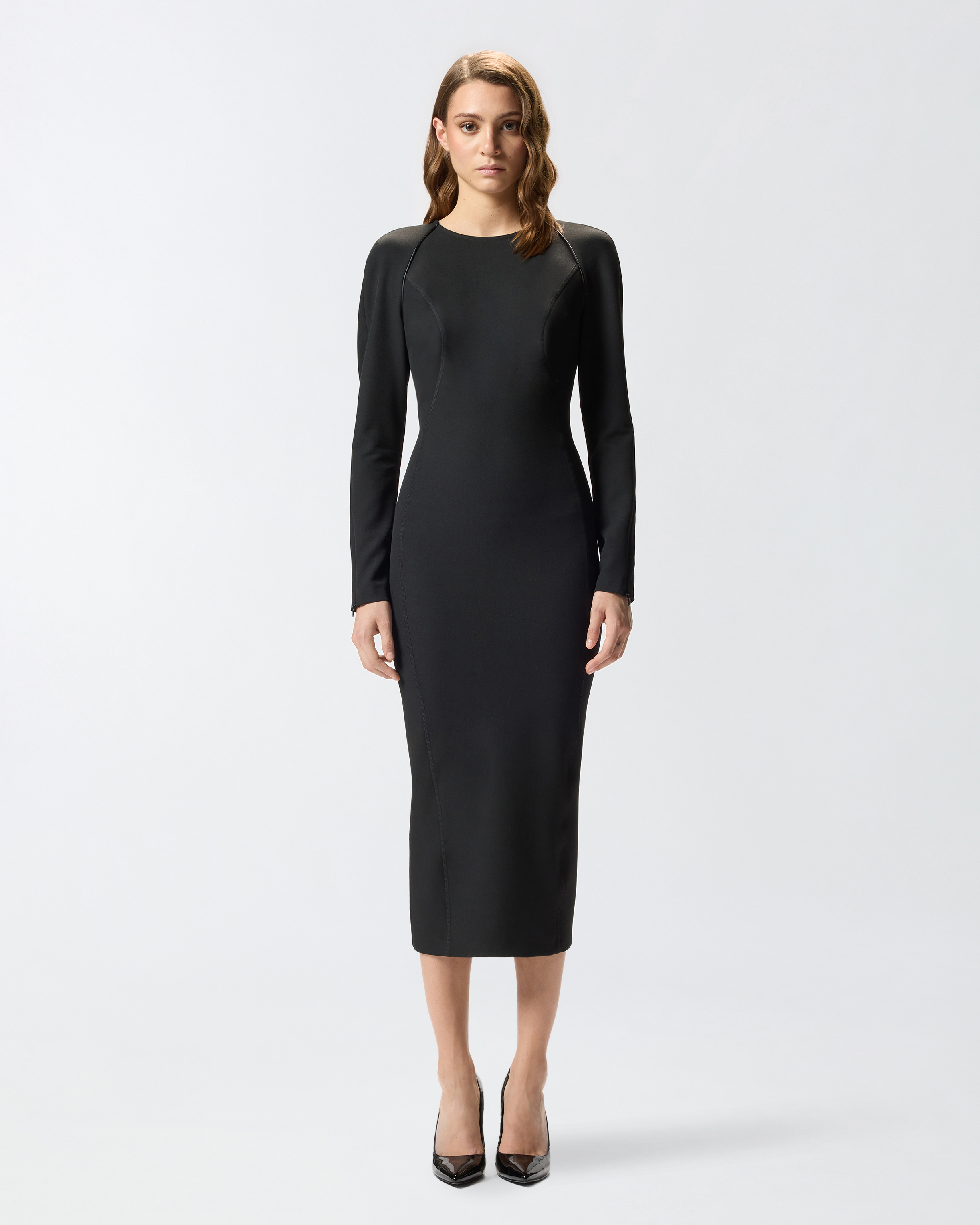 Fitted zip dress PINKO Black