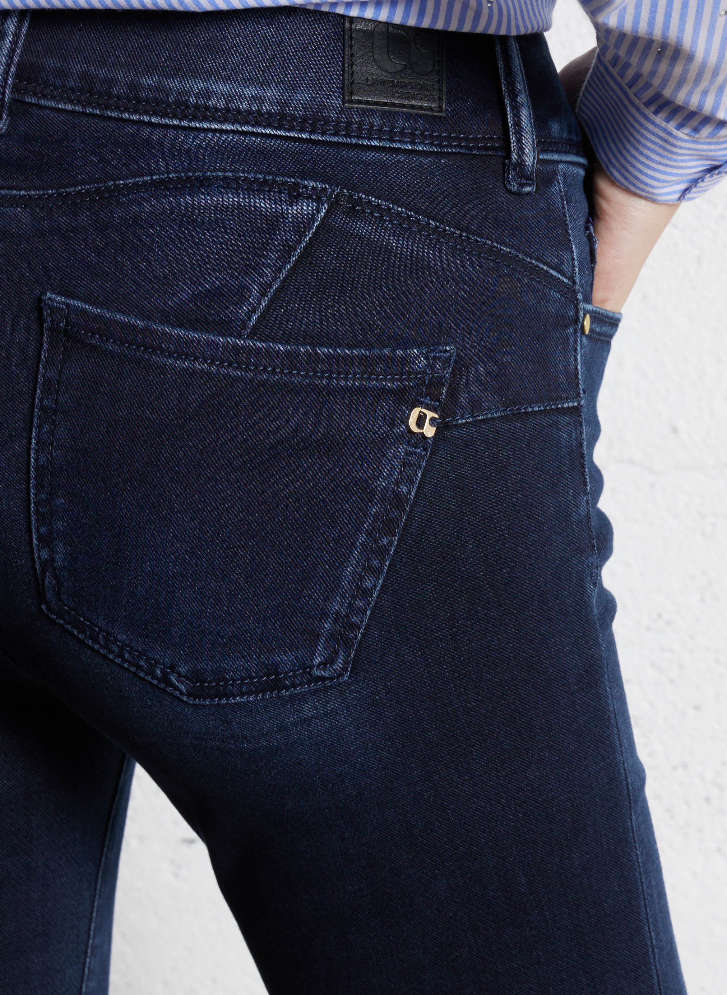 Jean flare push-up délavé LE TEMPS DES CERISES Bleu