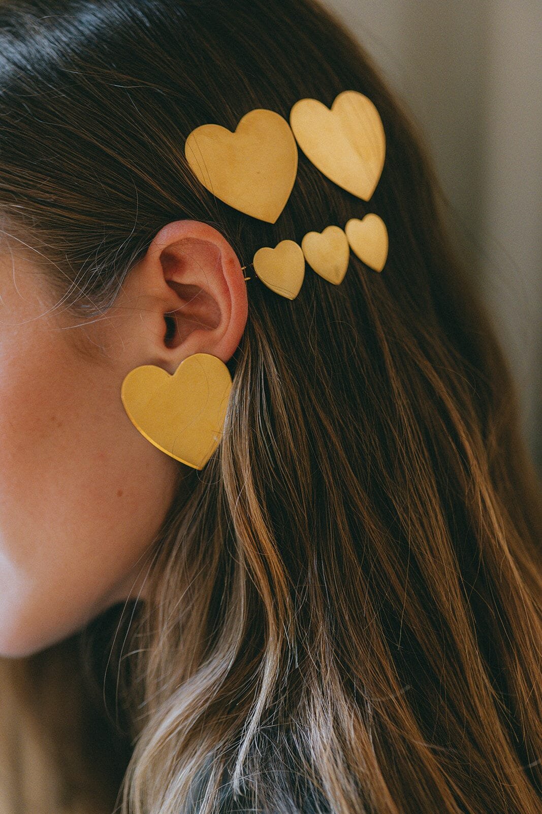 Gold-plated heart hair clip MONSIEUR SIMONE Golden