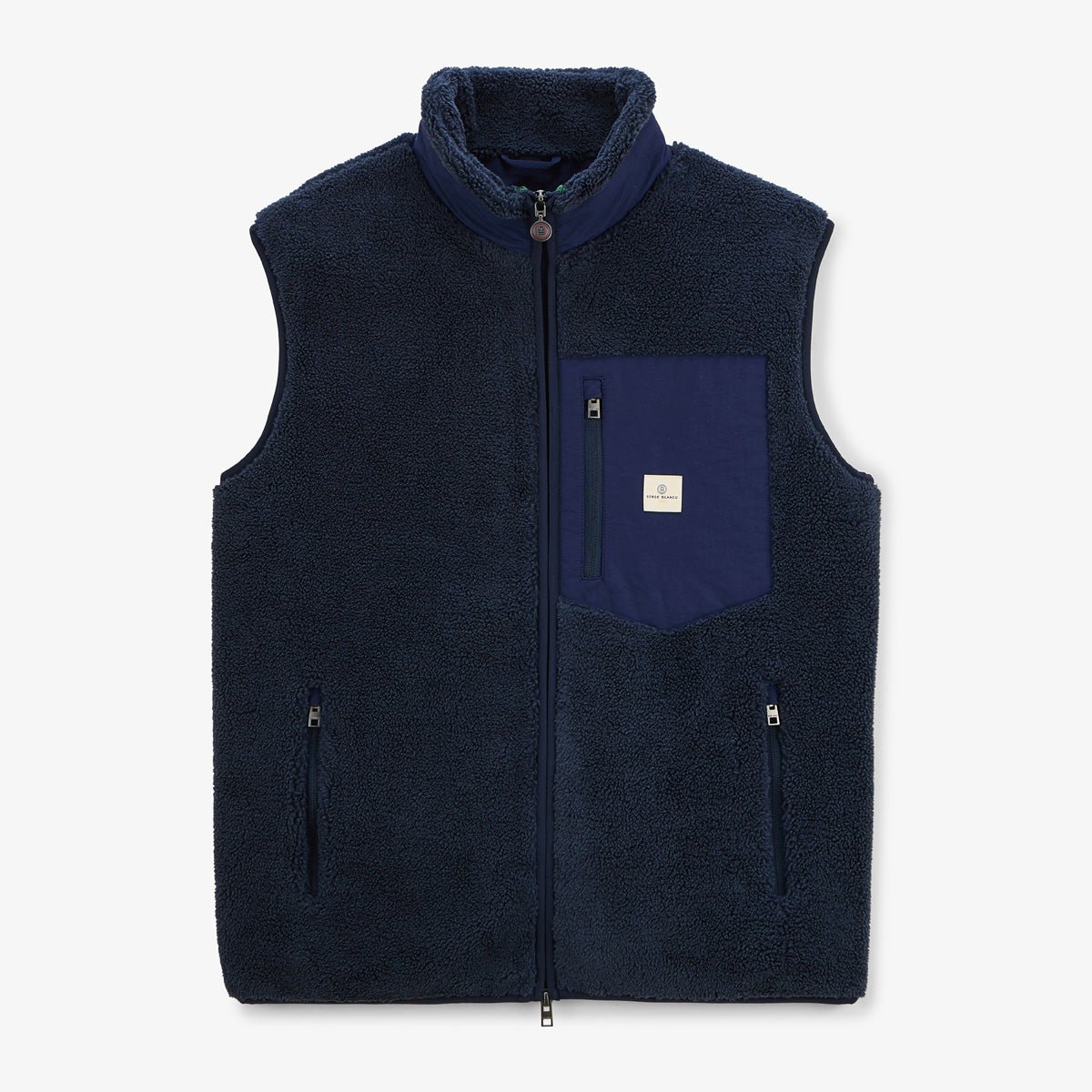 Solid Sleeveless Fleece SERGE BLANCO Blue
