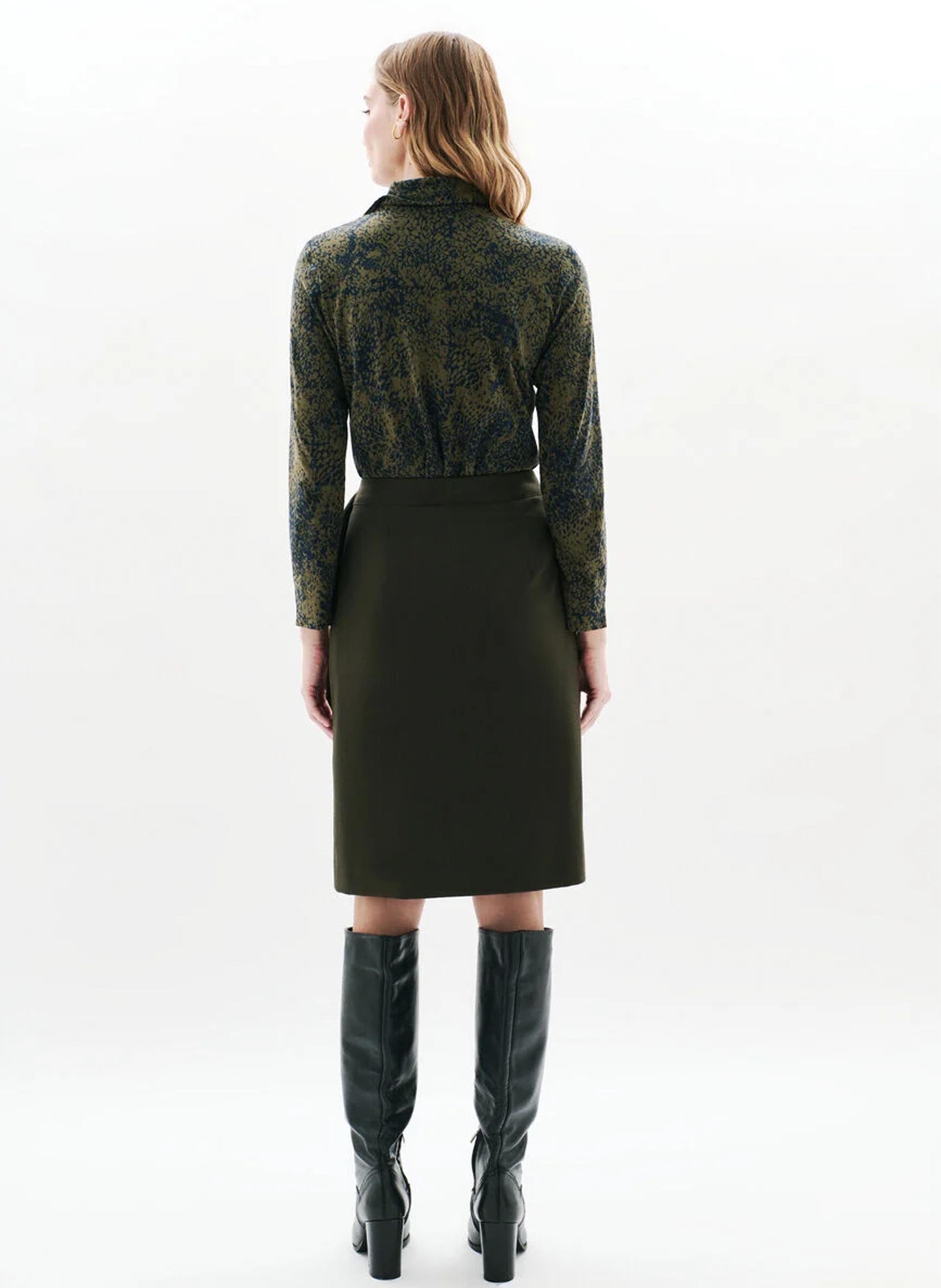 Plain short straight skirt CAROLL Green