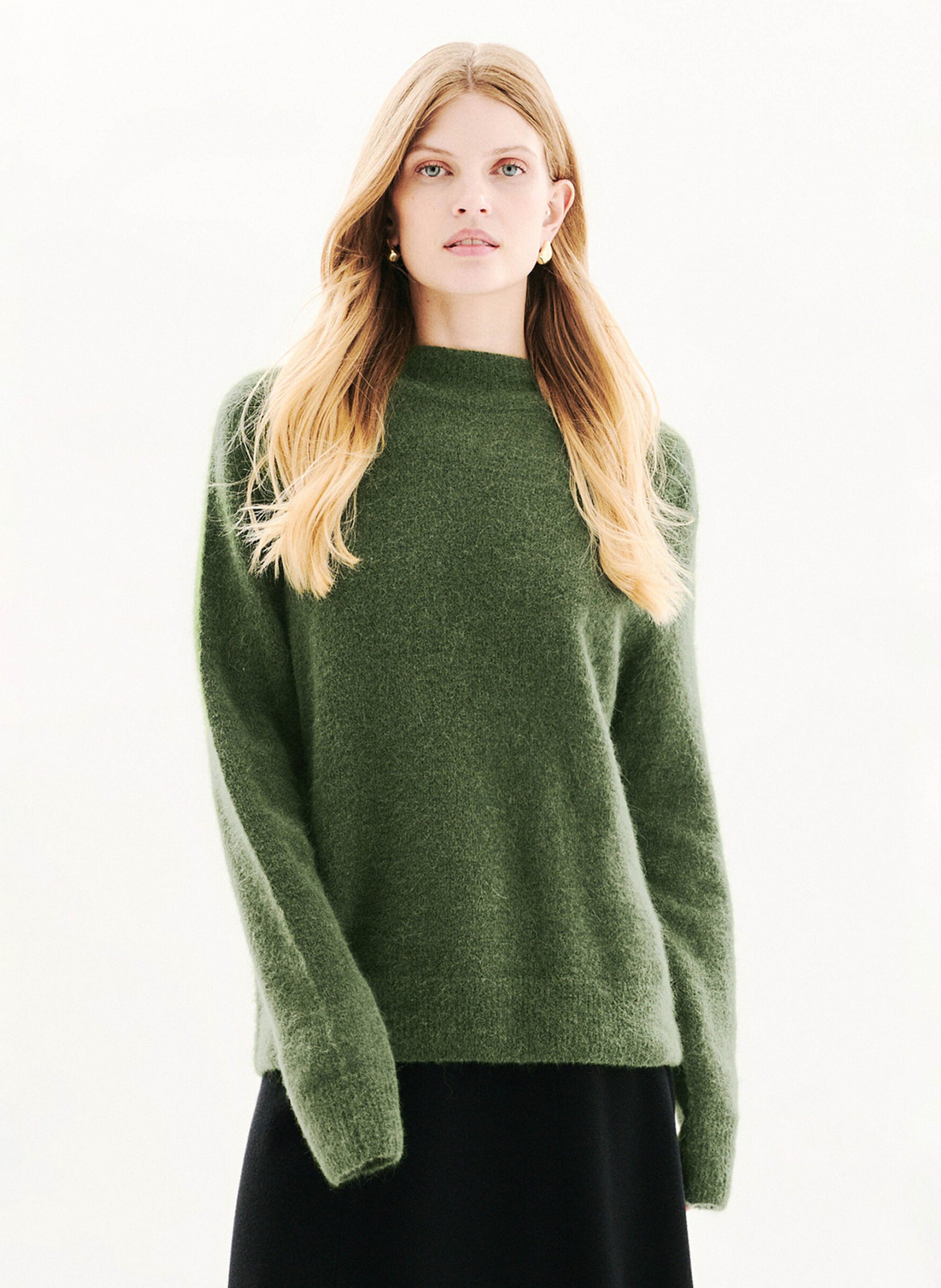 Straight high-neck knitted sweater CAROLL