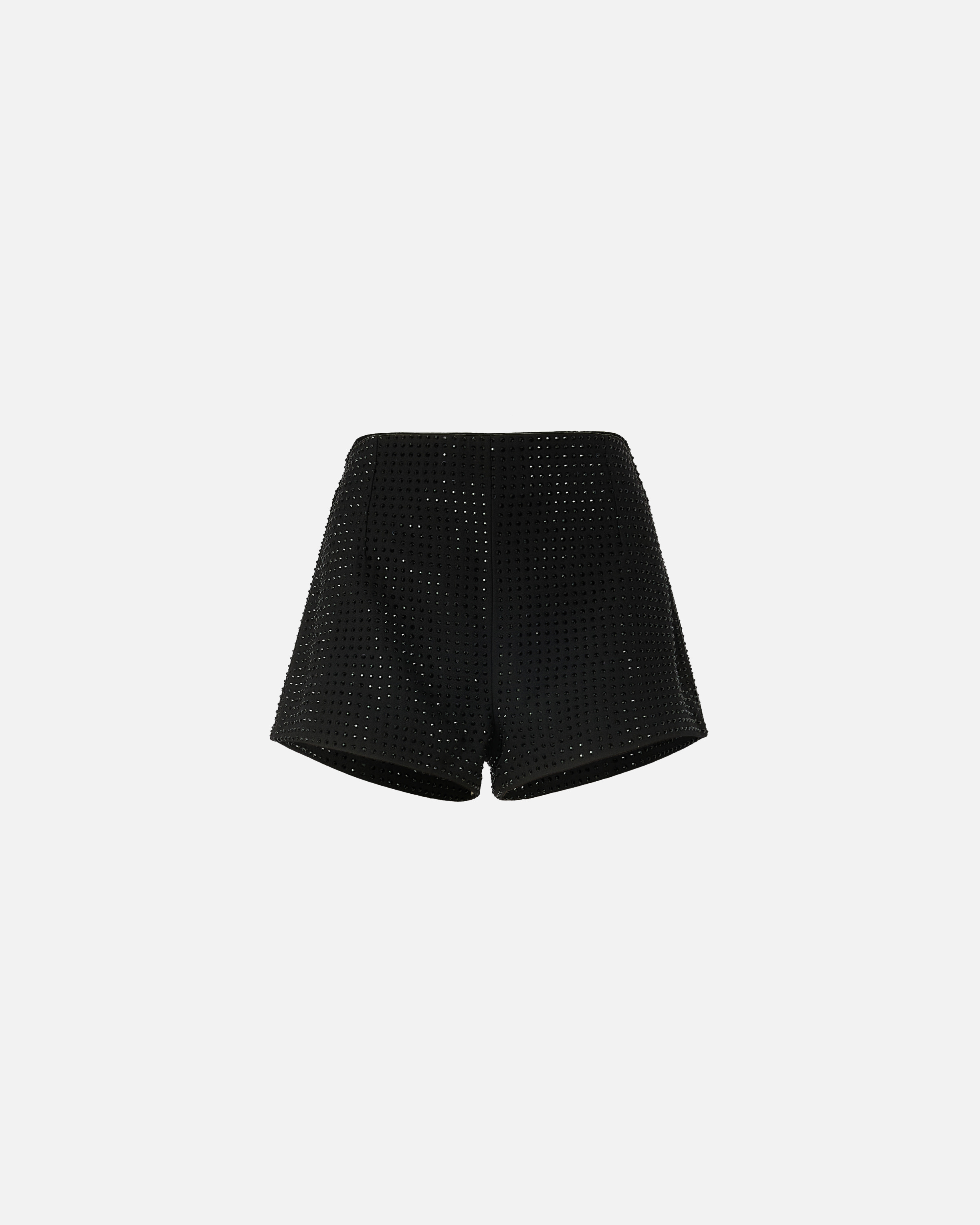 High-waisted shorts with rhinestones PINKO Black