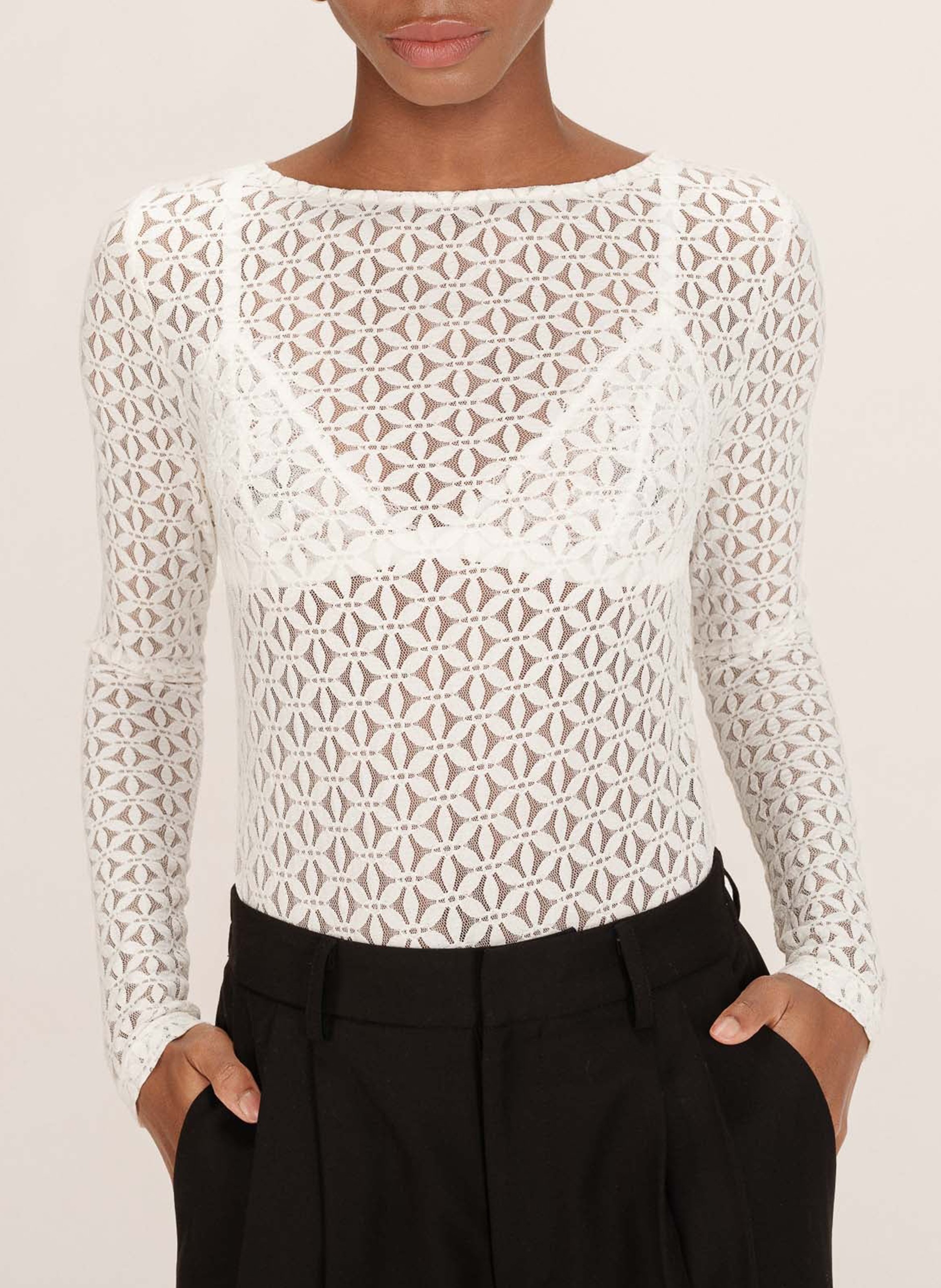 Boat neck bodysuit GRACE ET MILA White