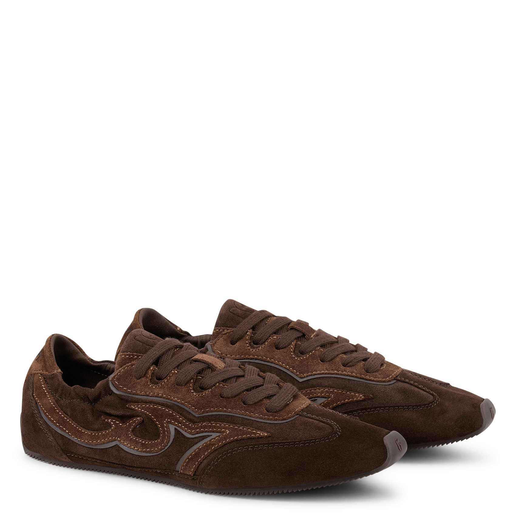 Lage, imitatieleren sneakers met contrasterende details BA&SH Bruin