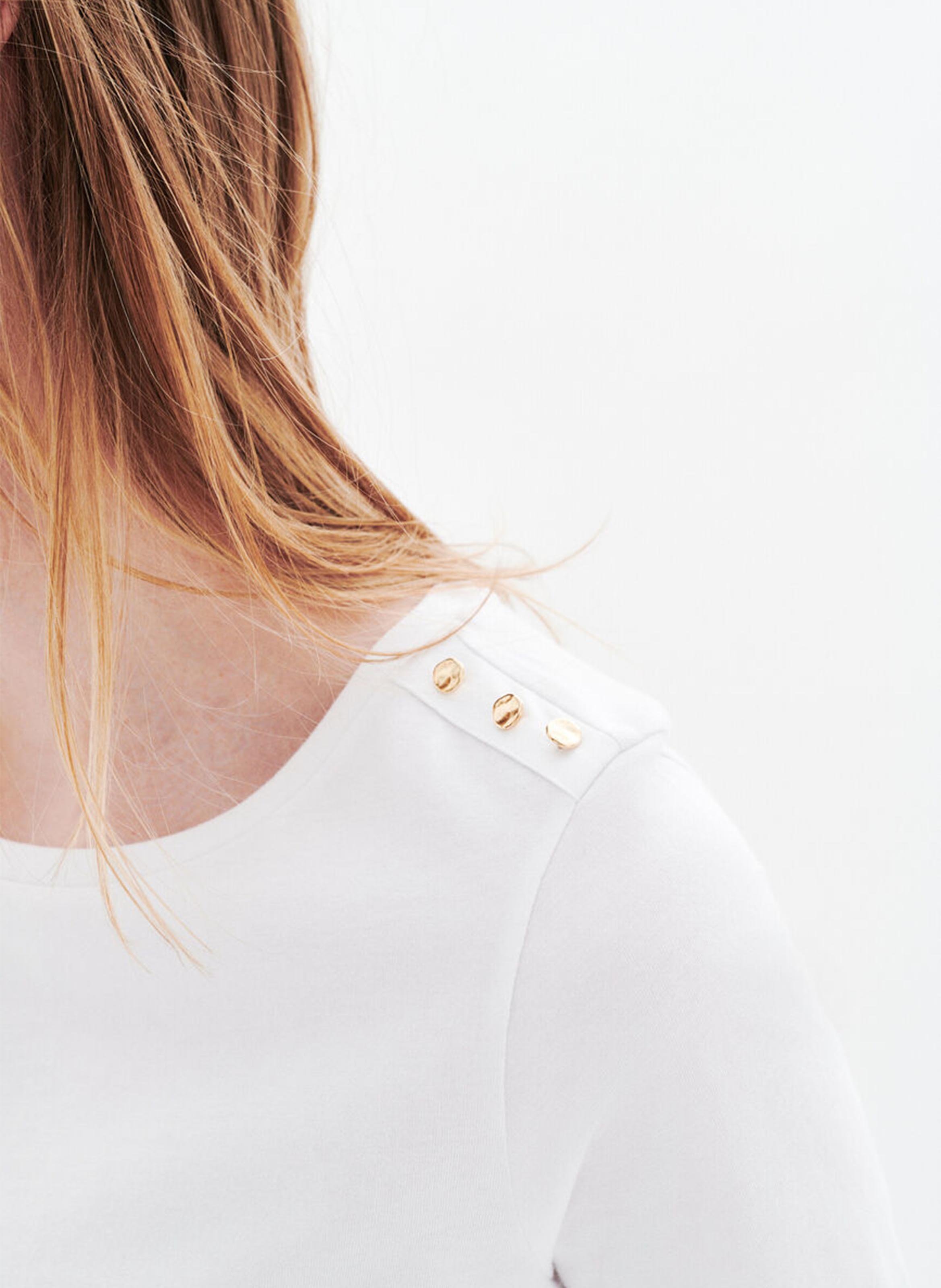 Straight cotton round-neck T-shirt CAROLL White