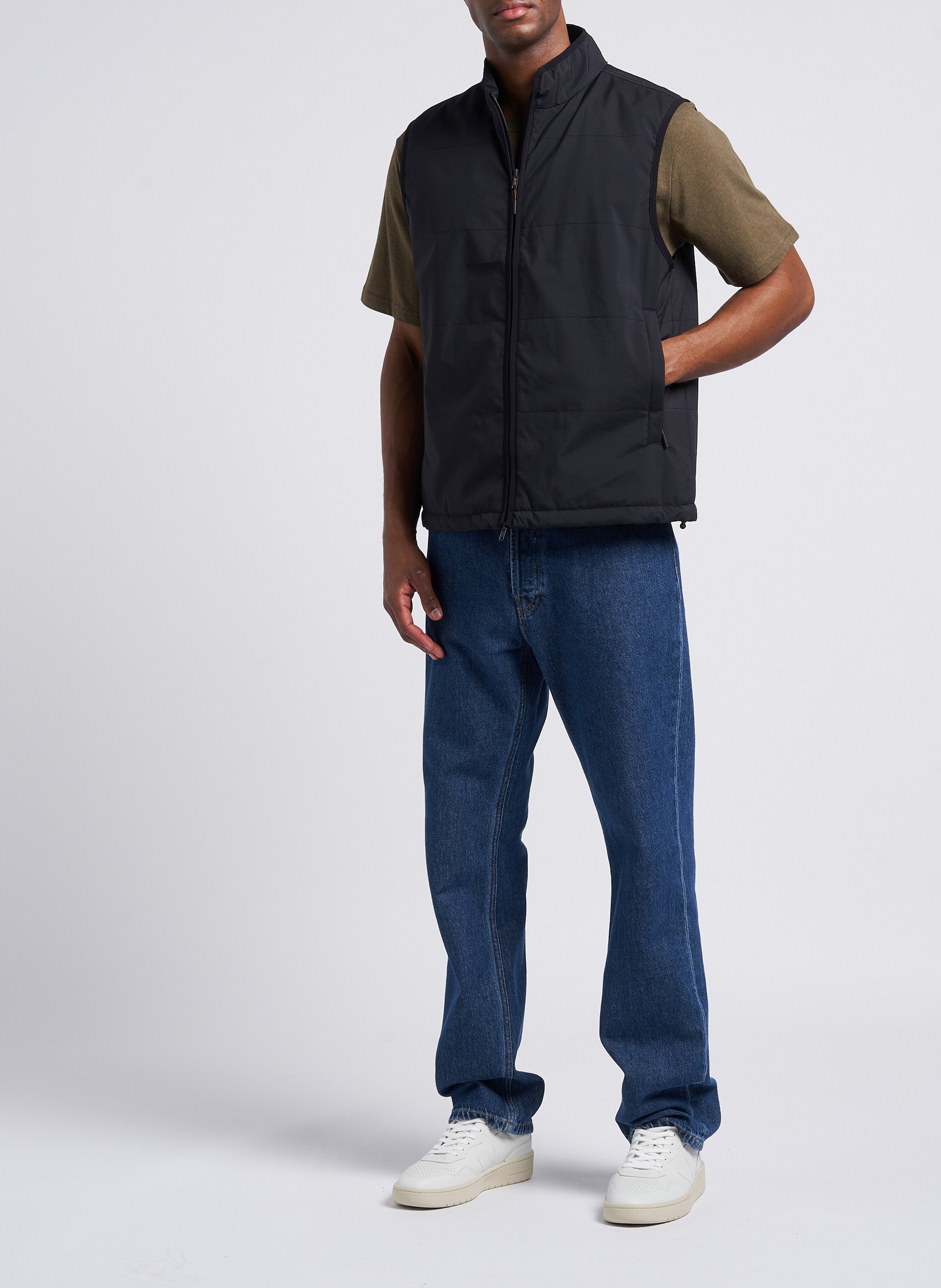 Straight-cut high-neck jacket LES DEUX Black