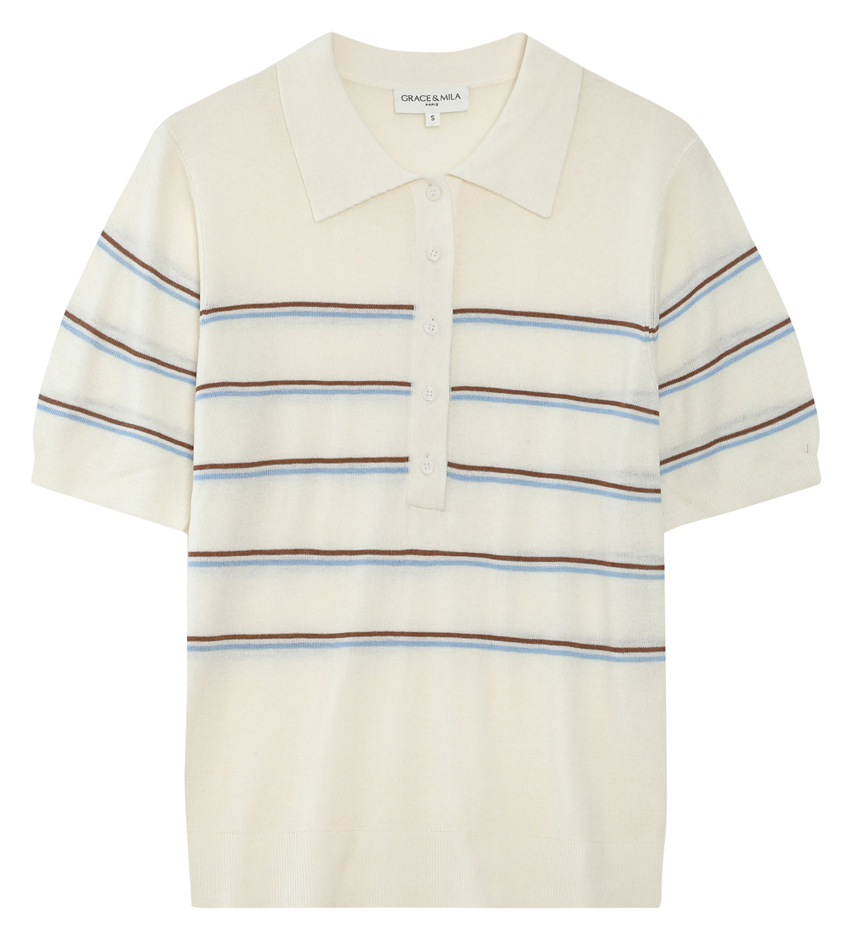 Polo à rayures GRACE ET MILA Blanc