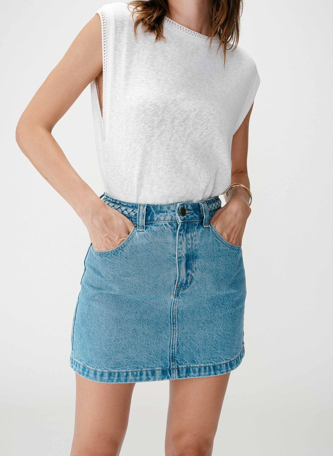 Korte, katoenen spijkerrok GRACE ET MILA Blauw