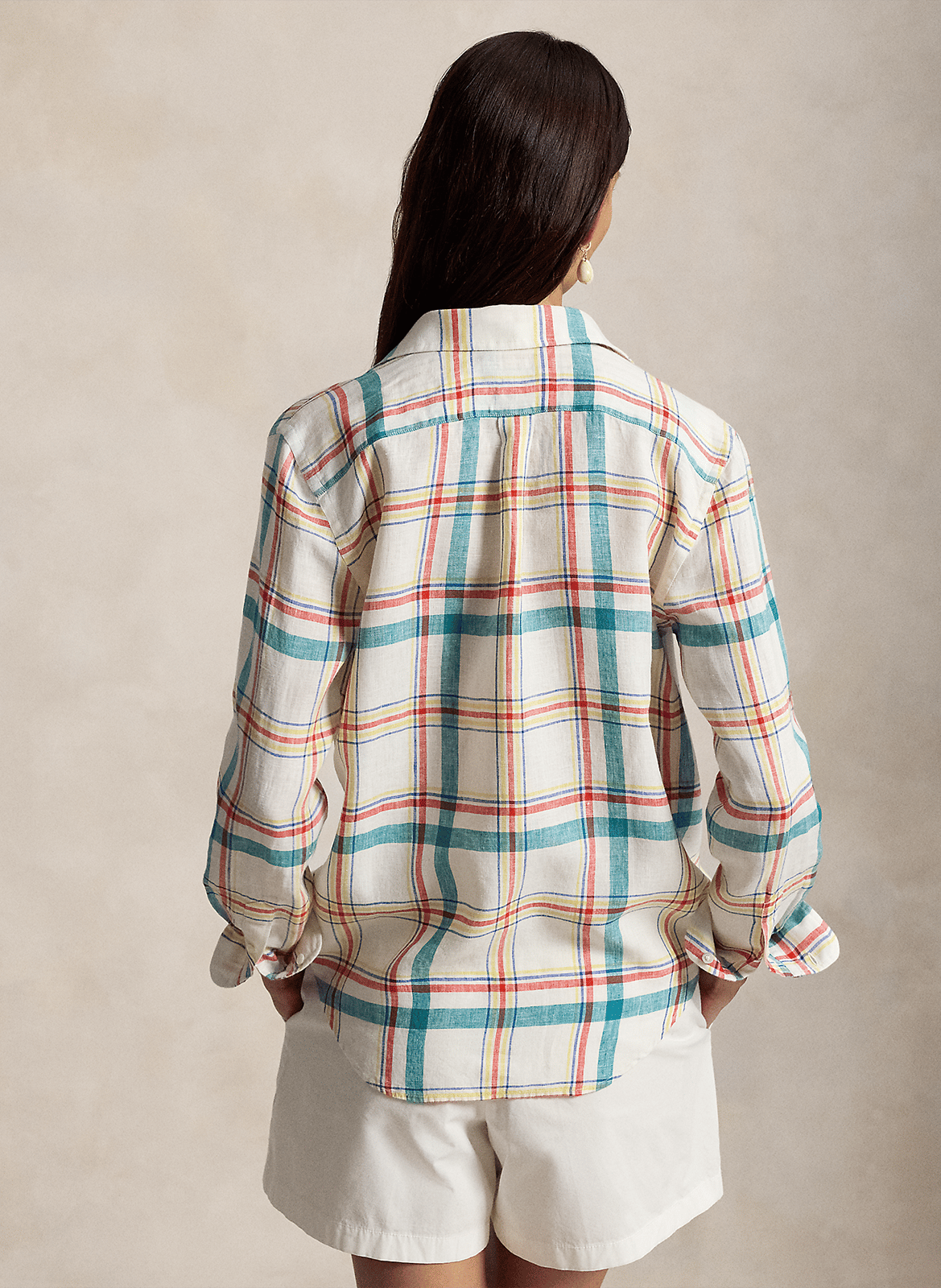 Straight linen checked shirt POLO RALPH LAUREN White