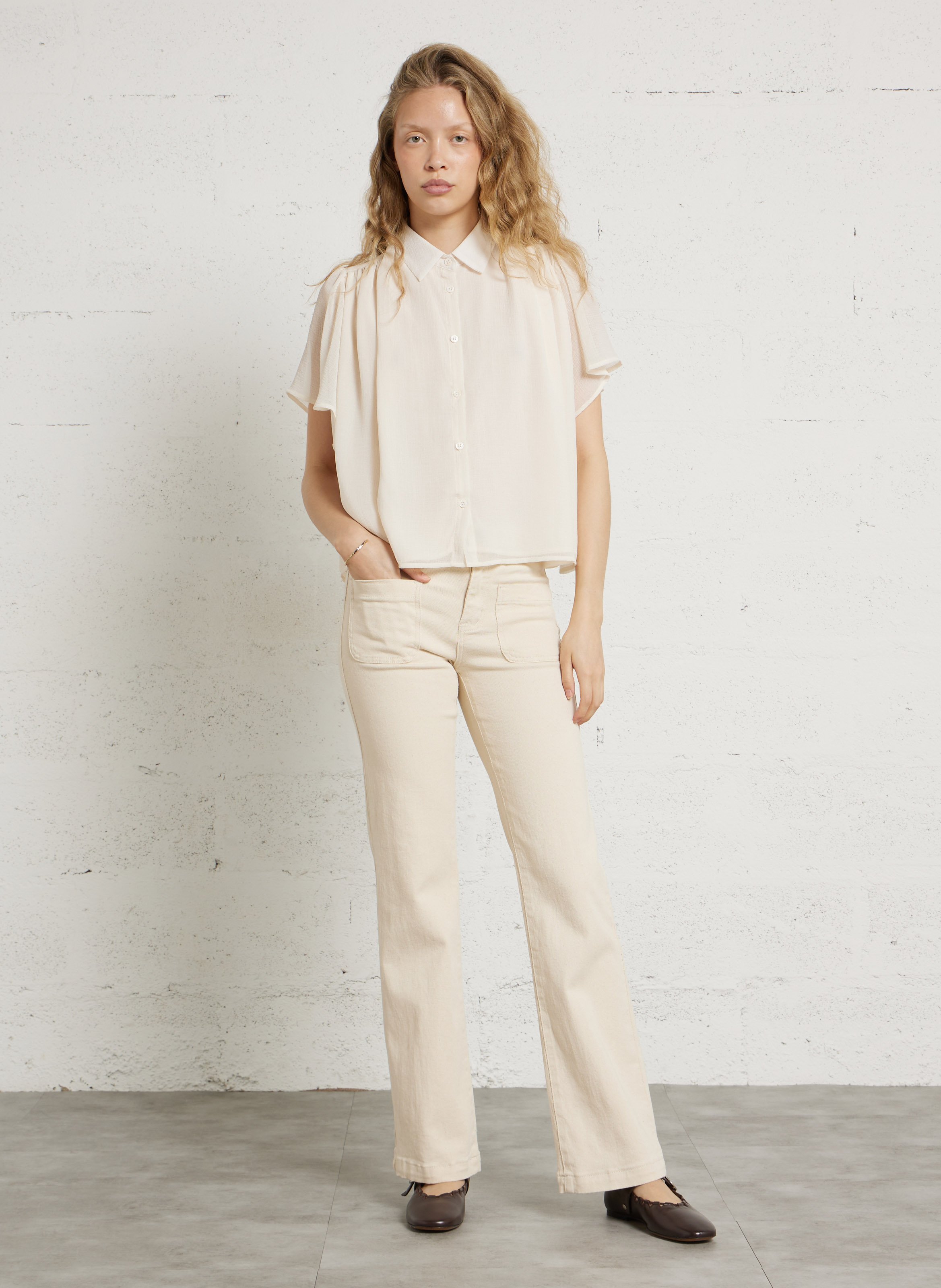 Jean droit en coton mélangé LA PETITE ETOILE Blanc