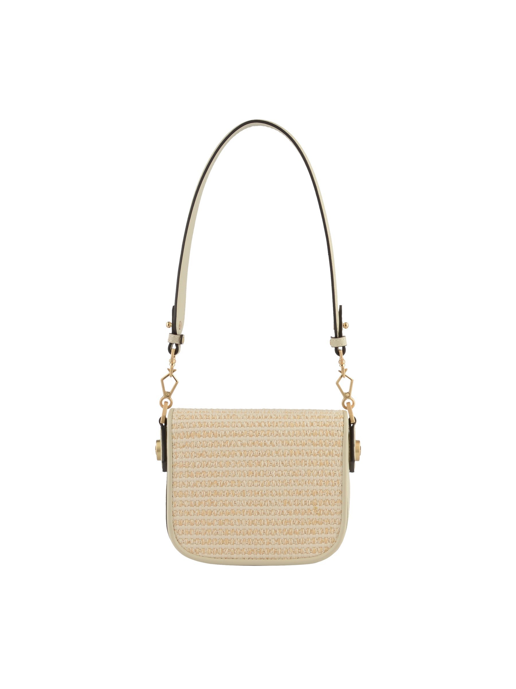 Calfskin leather shoulder bag POURCHET Beige