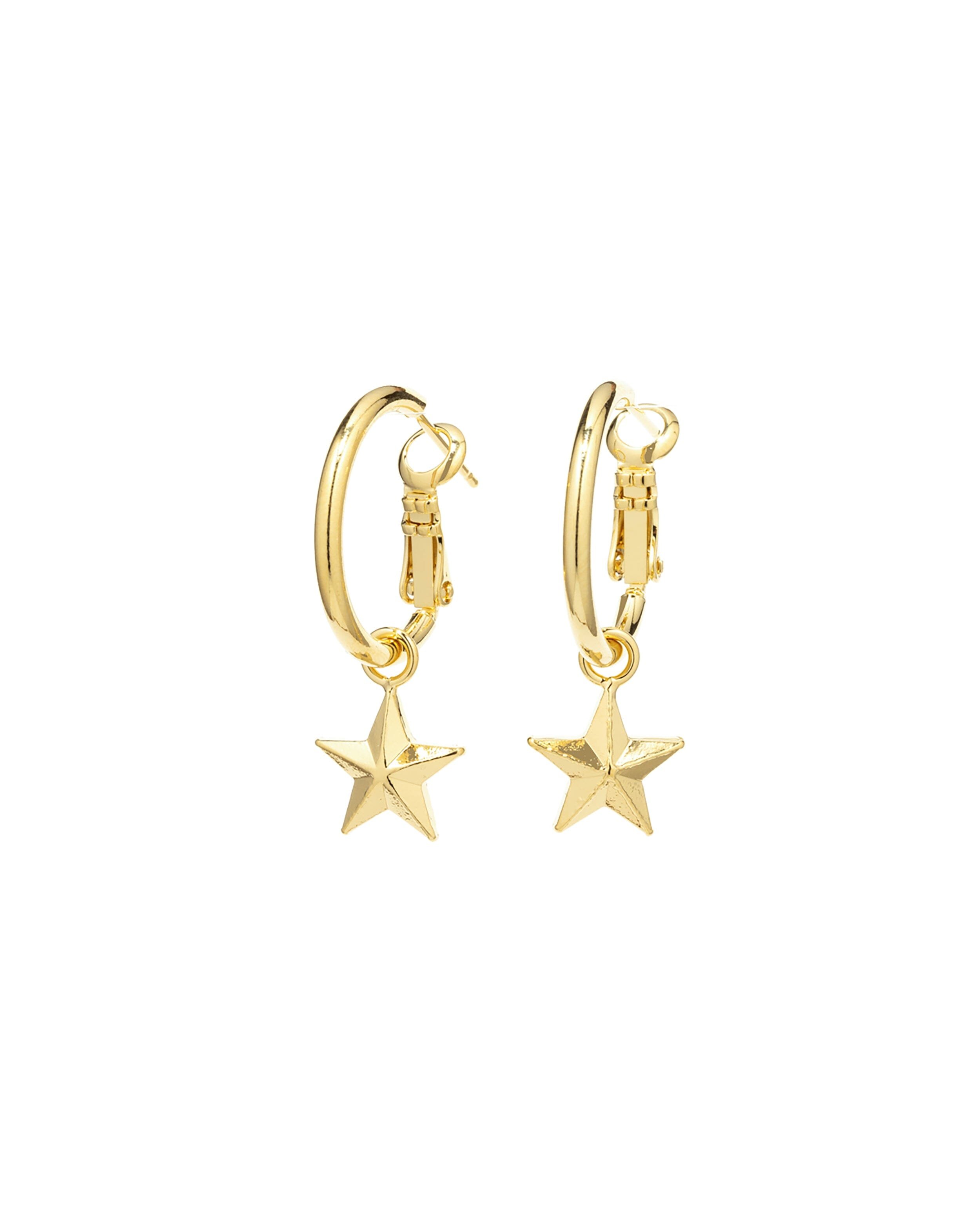 Mini gold-plated star hoop earrings MONSIEUR SIMONE Golden