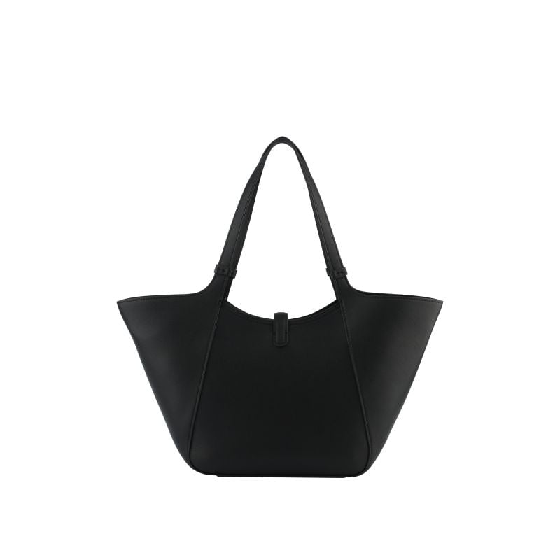 Calfskin leather shoulder bag POURCHET Black