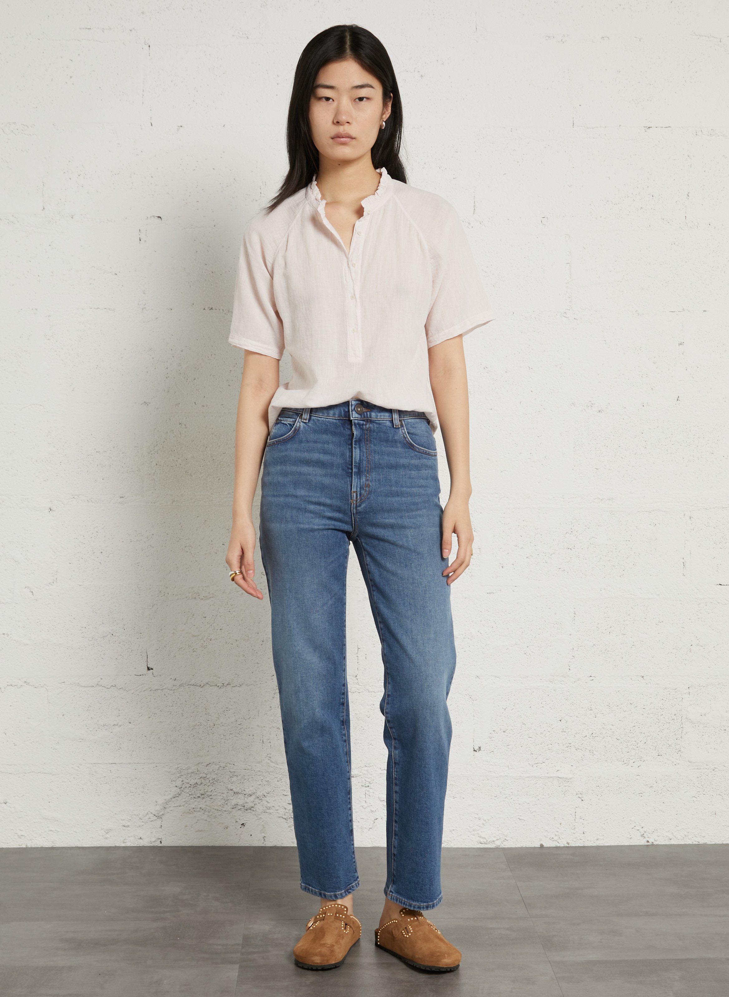 Gerade geschnittene Jeans aus Baumwoll-Mix MAX MARA WEEK END Blau