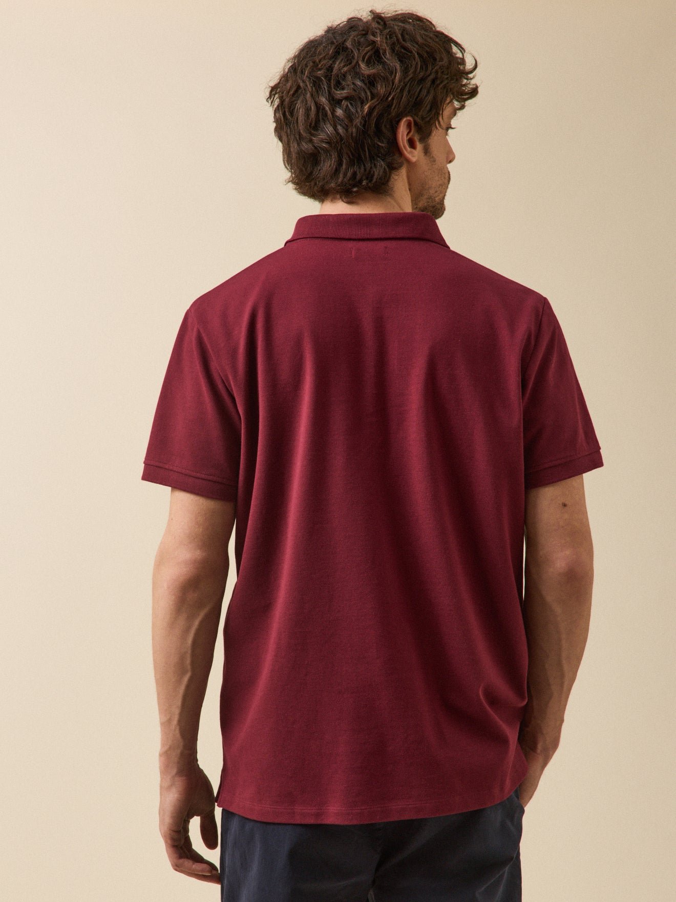 Plain organic cotton piqué polo CYRILLUS Red