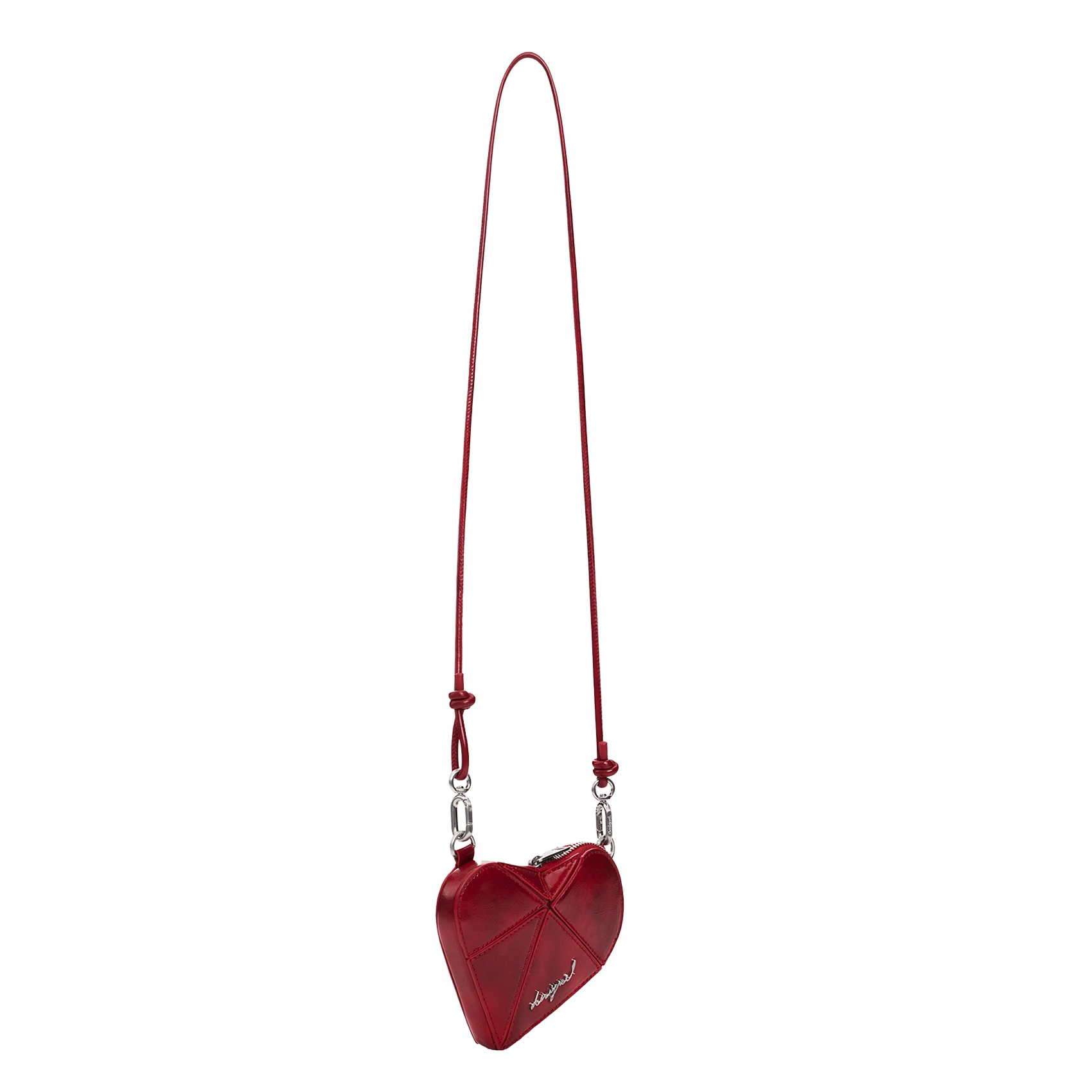 Heart-shaped coin purse with shoulder strap DESIGUAL Red