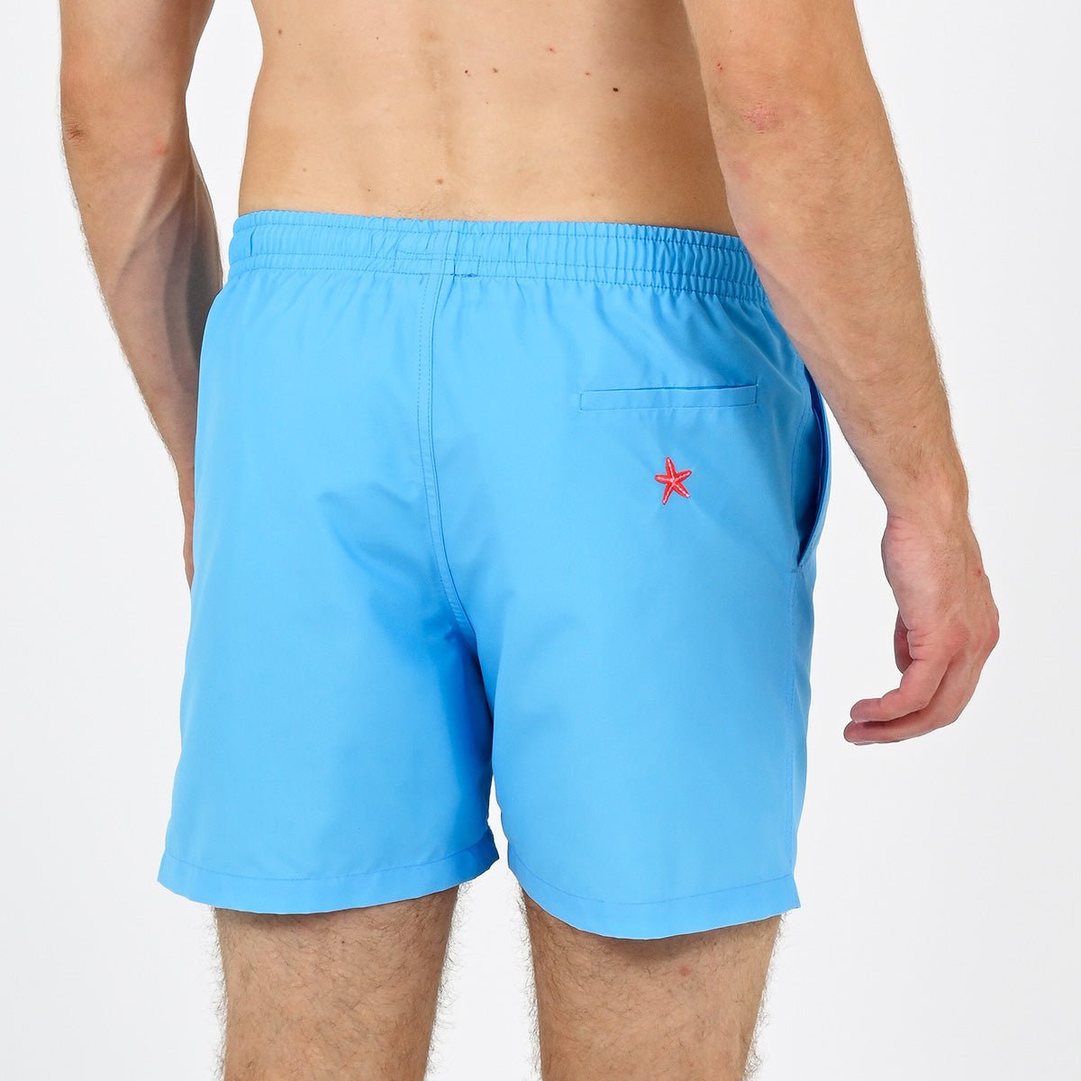 Star-patterned solid swim shorts VENDREDI SWIMWEAR Blue