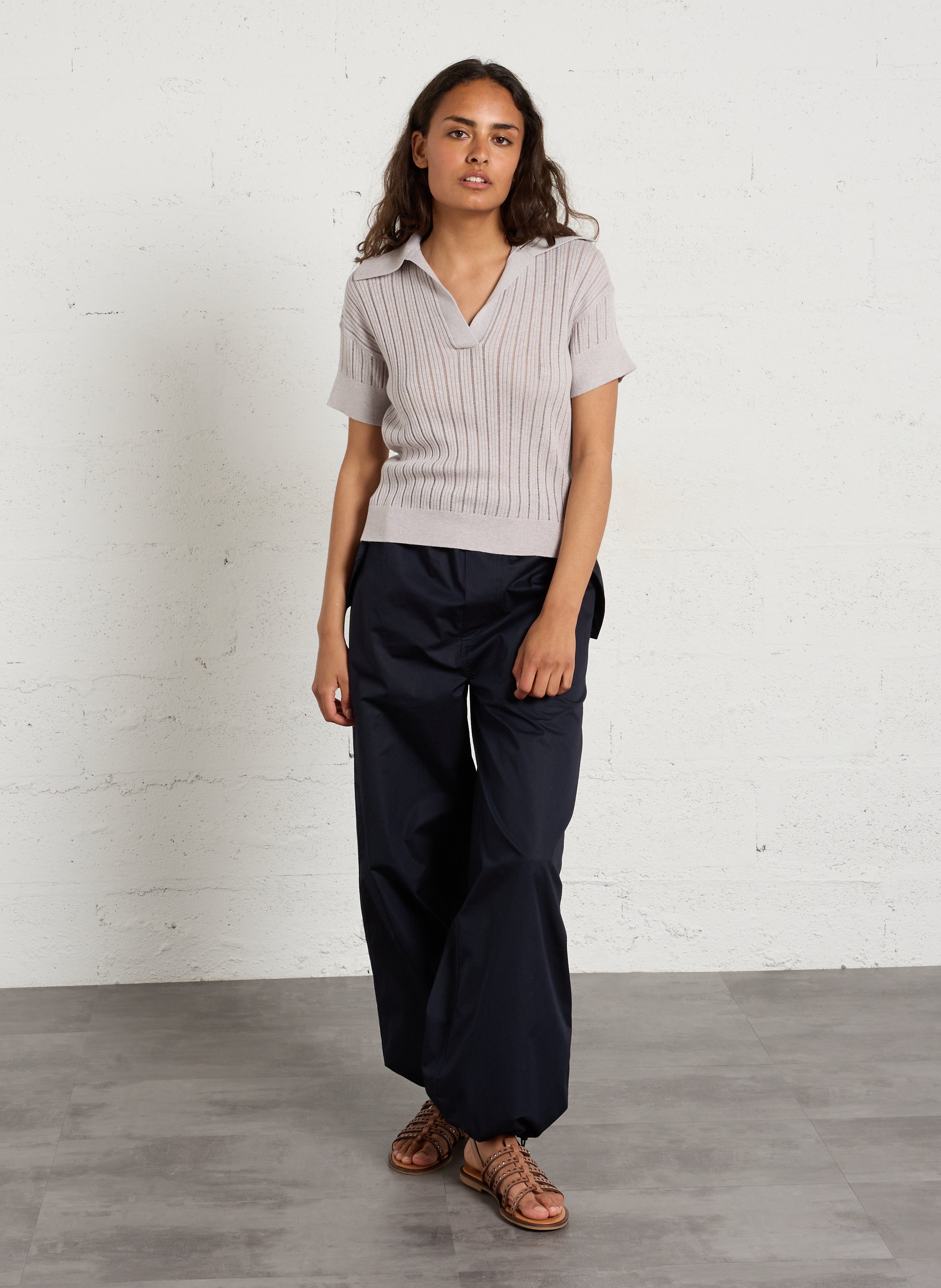 Sandales plates en cuir LES TROPEZIENNES PAR M.BELARBI Marron