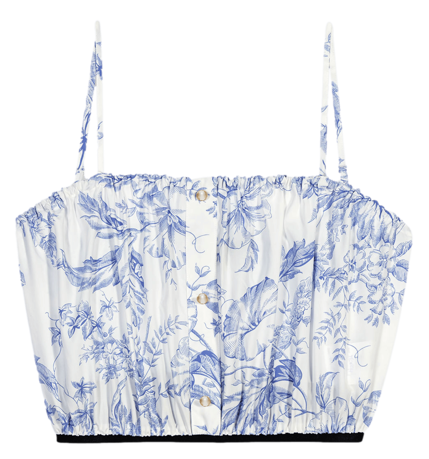 Top court à bretelles imprimé MAJE Bleu