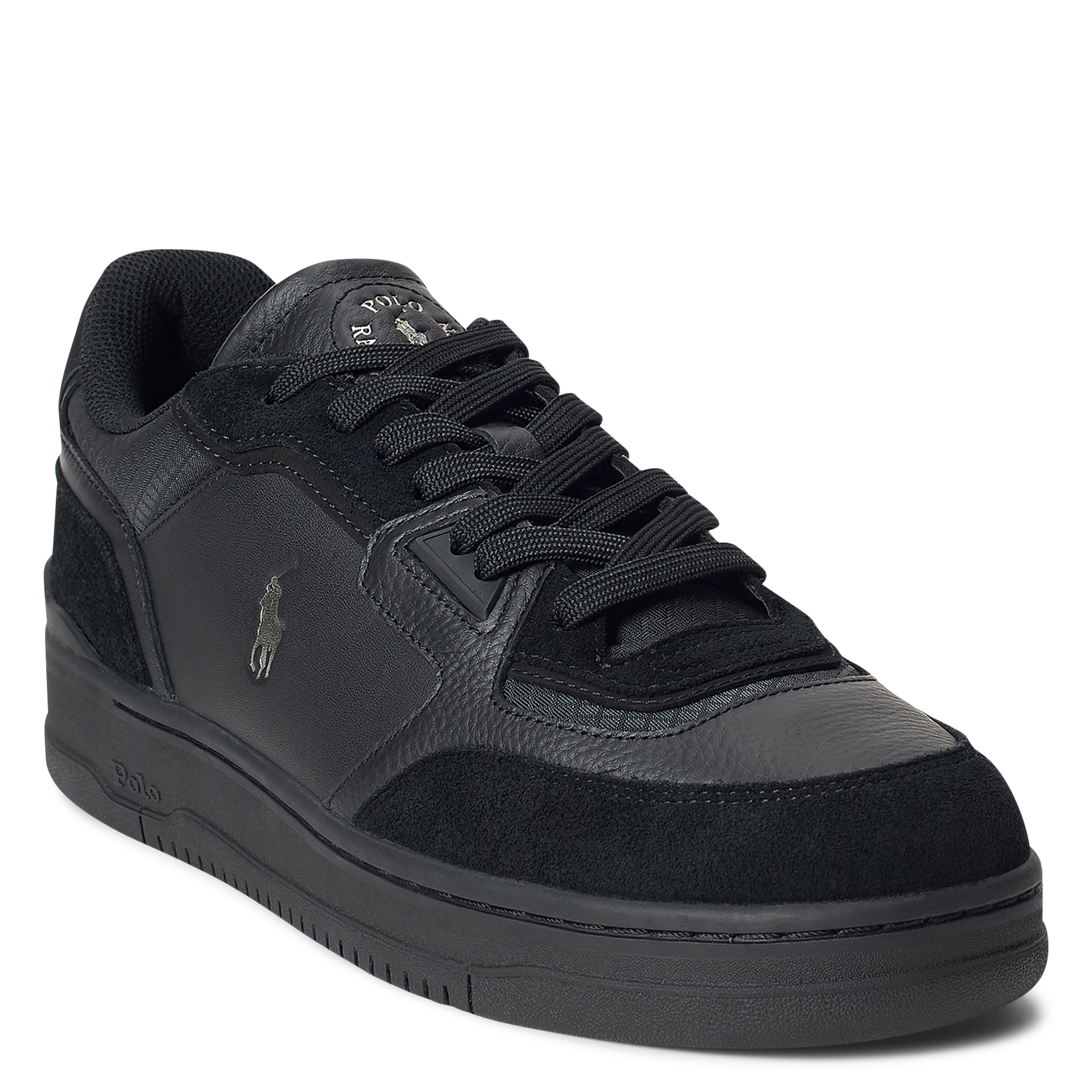 Low-top mixed leather sneakers POLO RALPH LAUREN Black