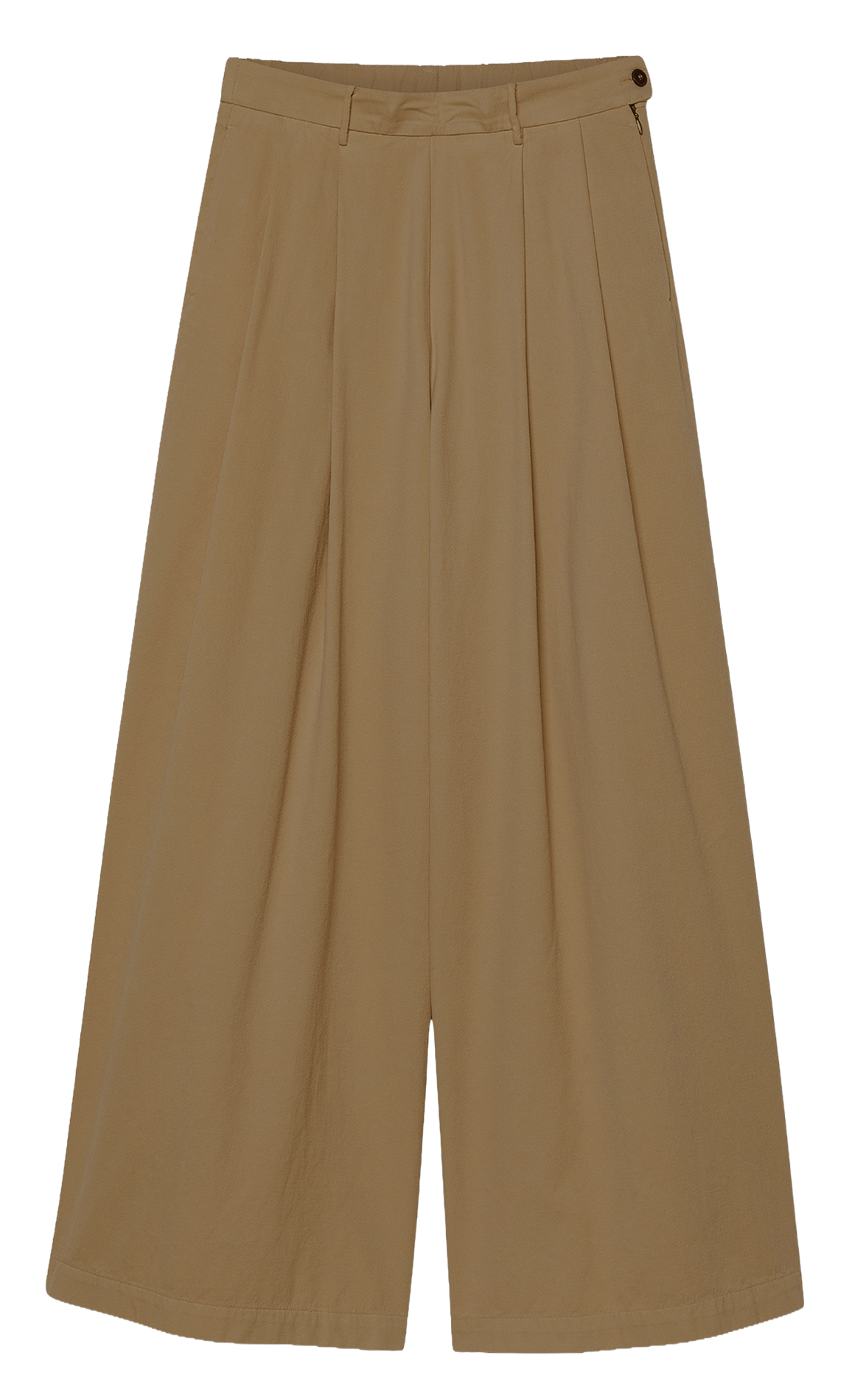Wide-leg pants in cotton and wool blend POMANDERE Brown