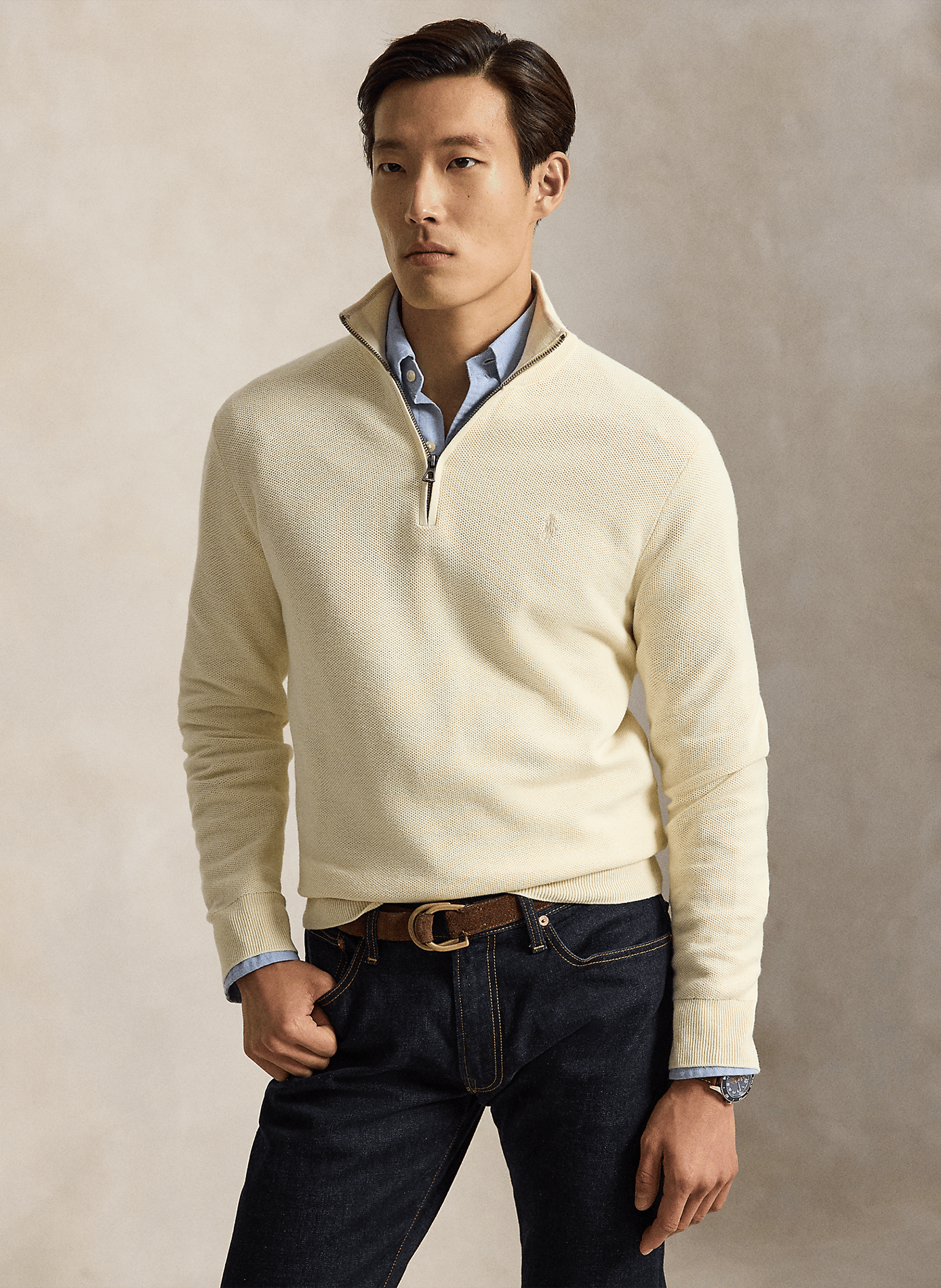 Gerade geschnittener Baumwollpullover mit Stehkragen POLO RALPH LAUREN