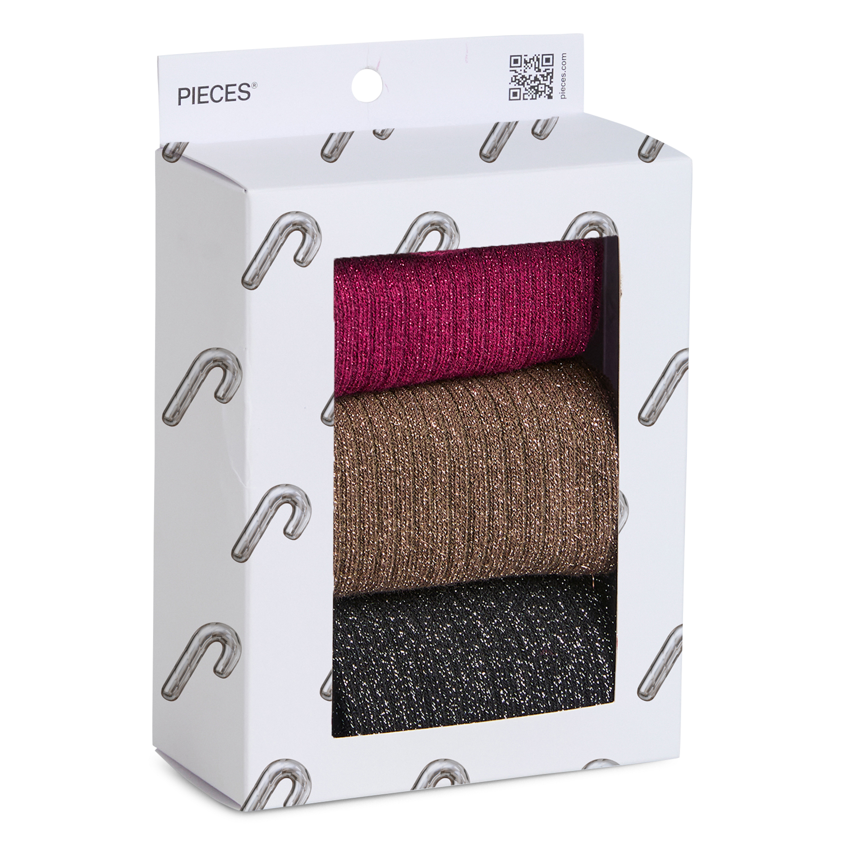 3 paar sokken - biologische katoenblend PIECES Violet