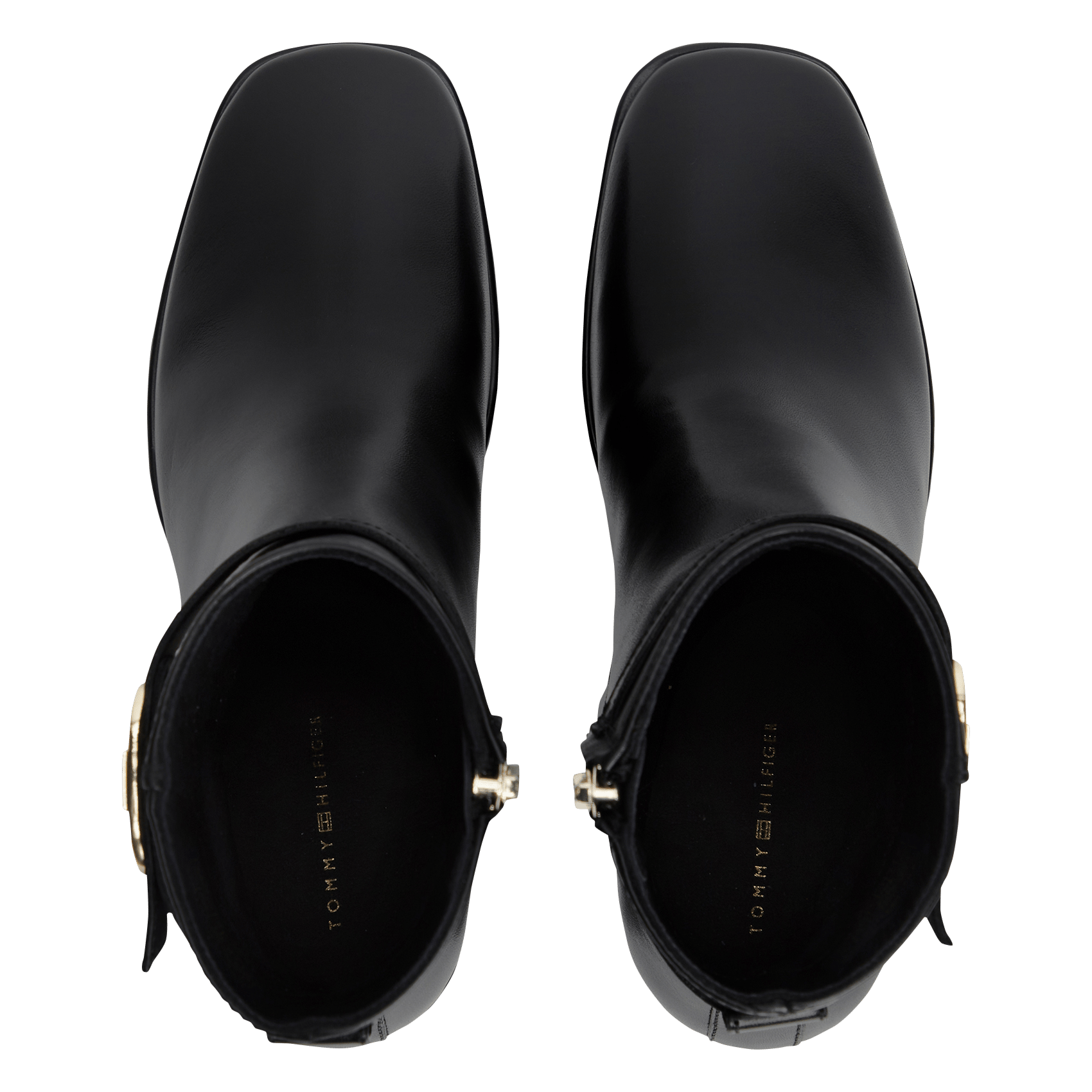 Leather mid-calf boots TOMMY HILFIGER Black