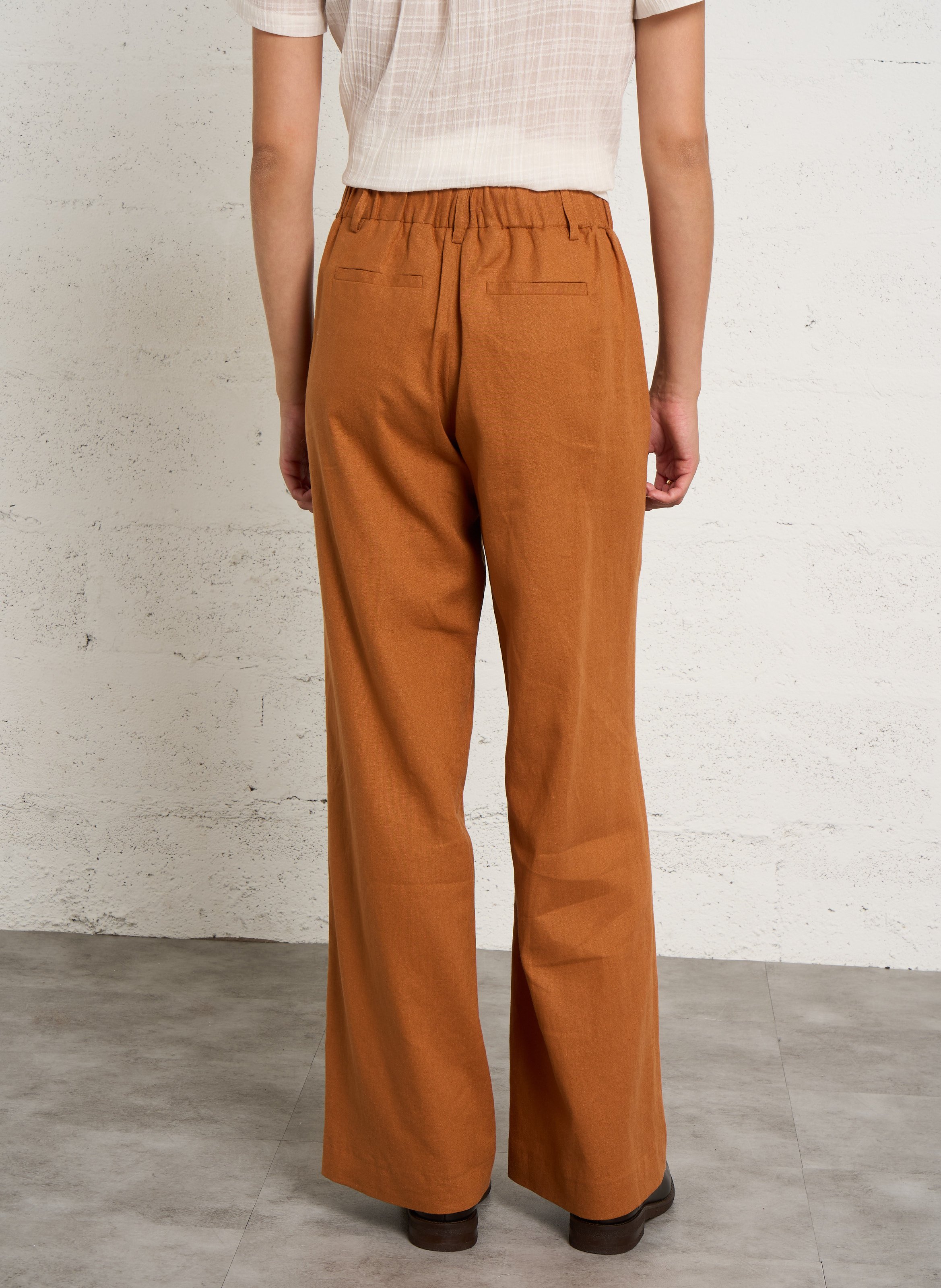 Wide-leg linen-blend pants MAISON 123 Golden
