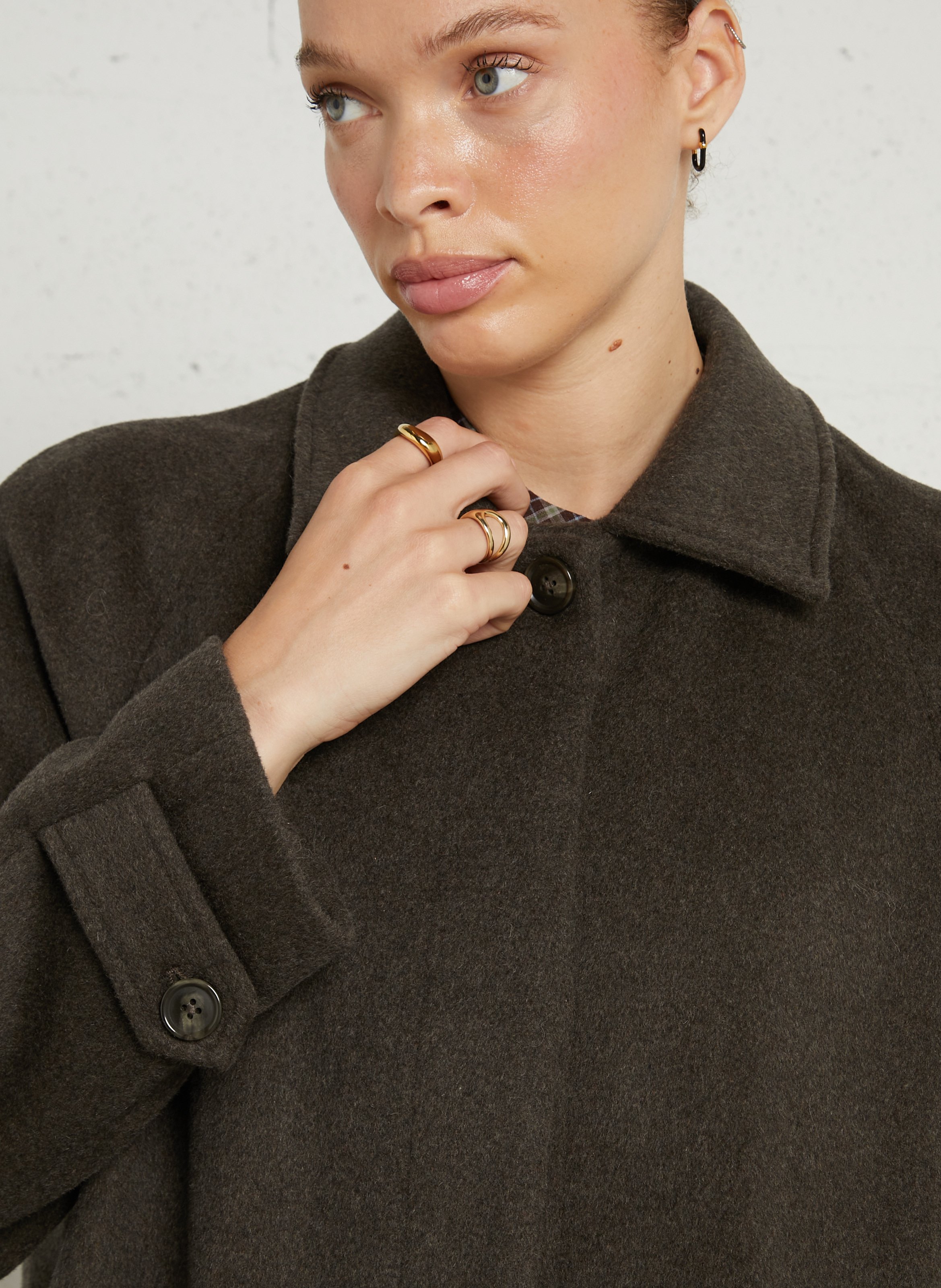 Manteau en laine mélangée JC SOPHIE Marron