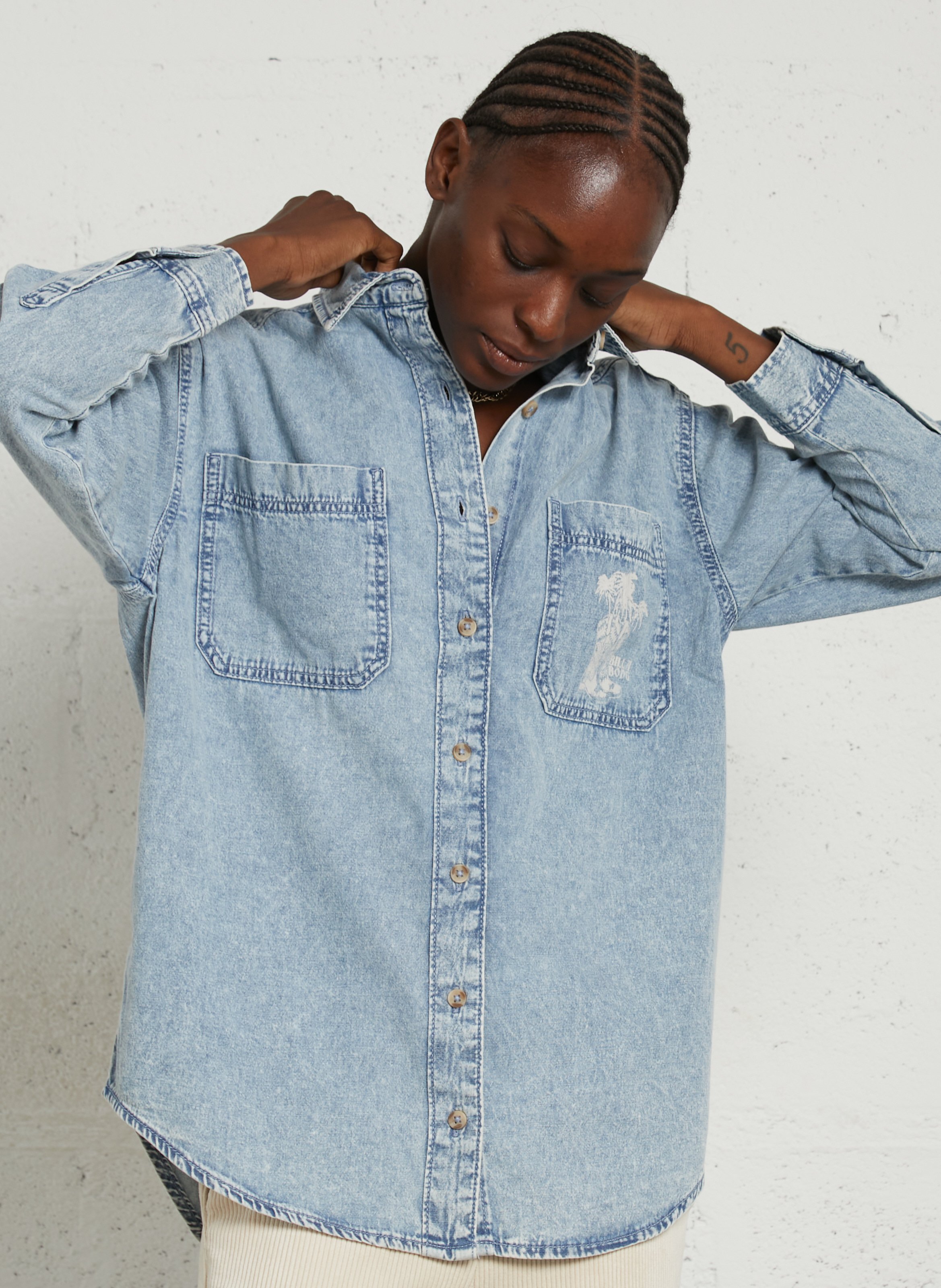 Oversized denim cotton shirt BILLABONG Blue
