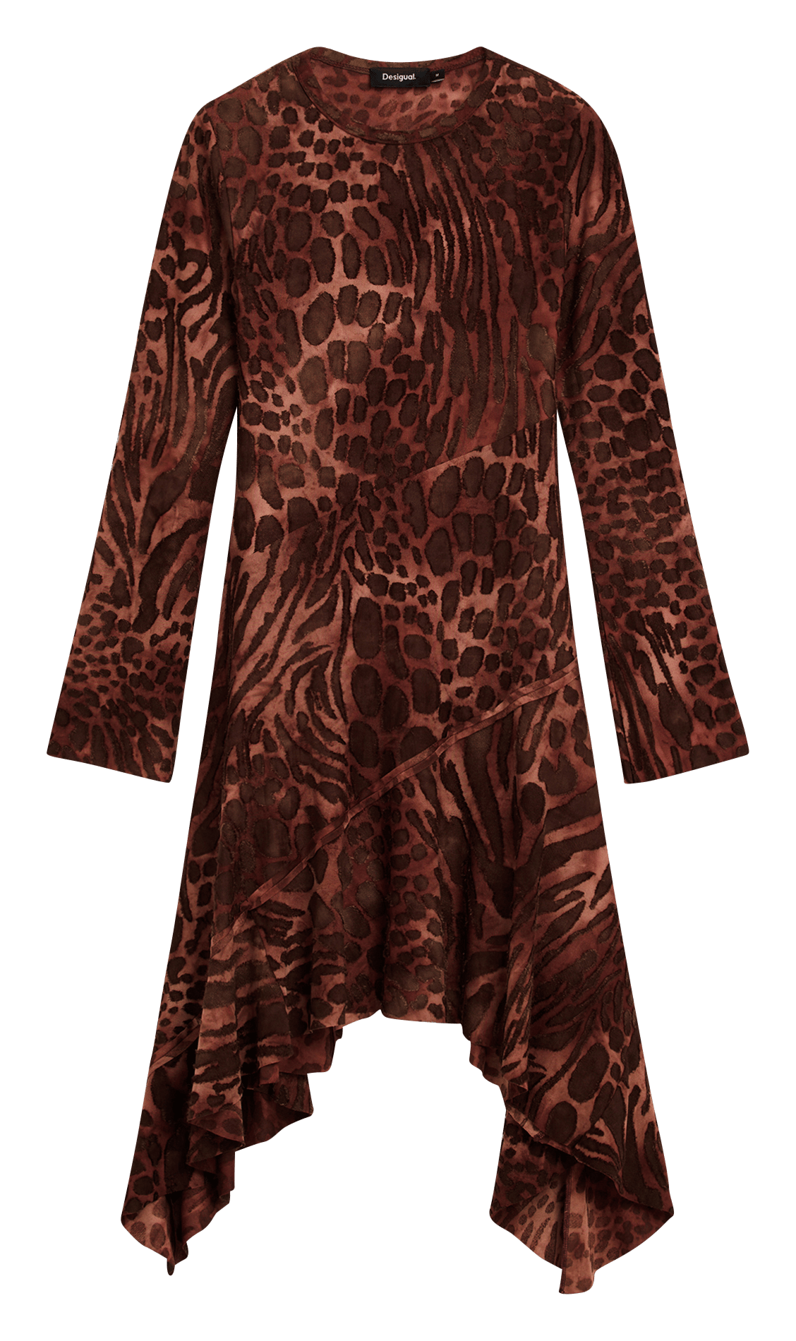 Robe courte asymétrique col rond  DESIGUAL Black
