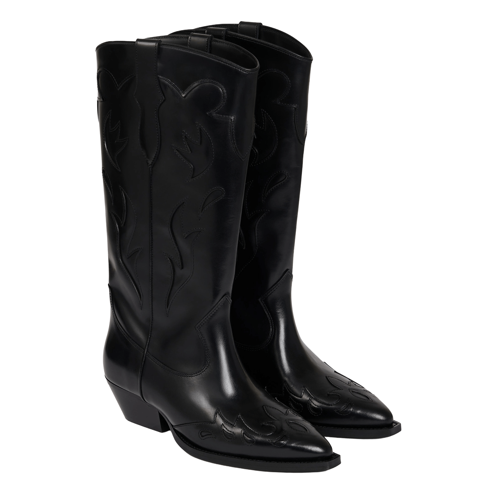 Bottes santiag en cuir SANDRO Noir