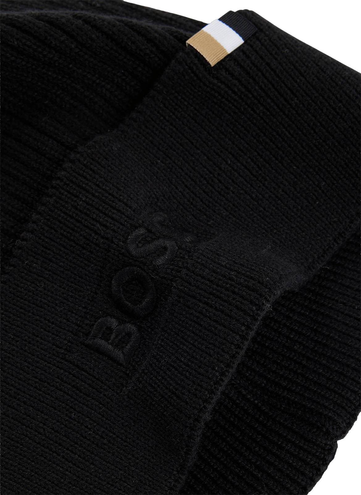 Cotton and wool beanie BOSS Black