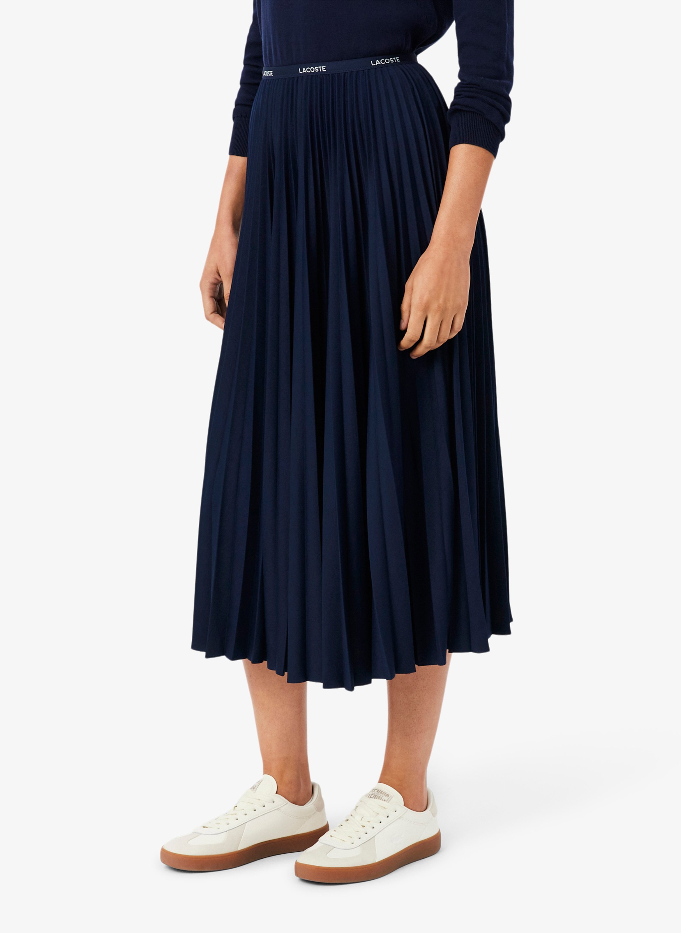 Pleated midi skirt LACOSTE Blue