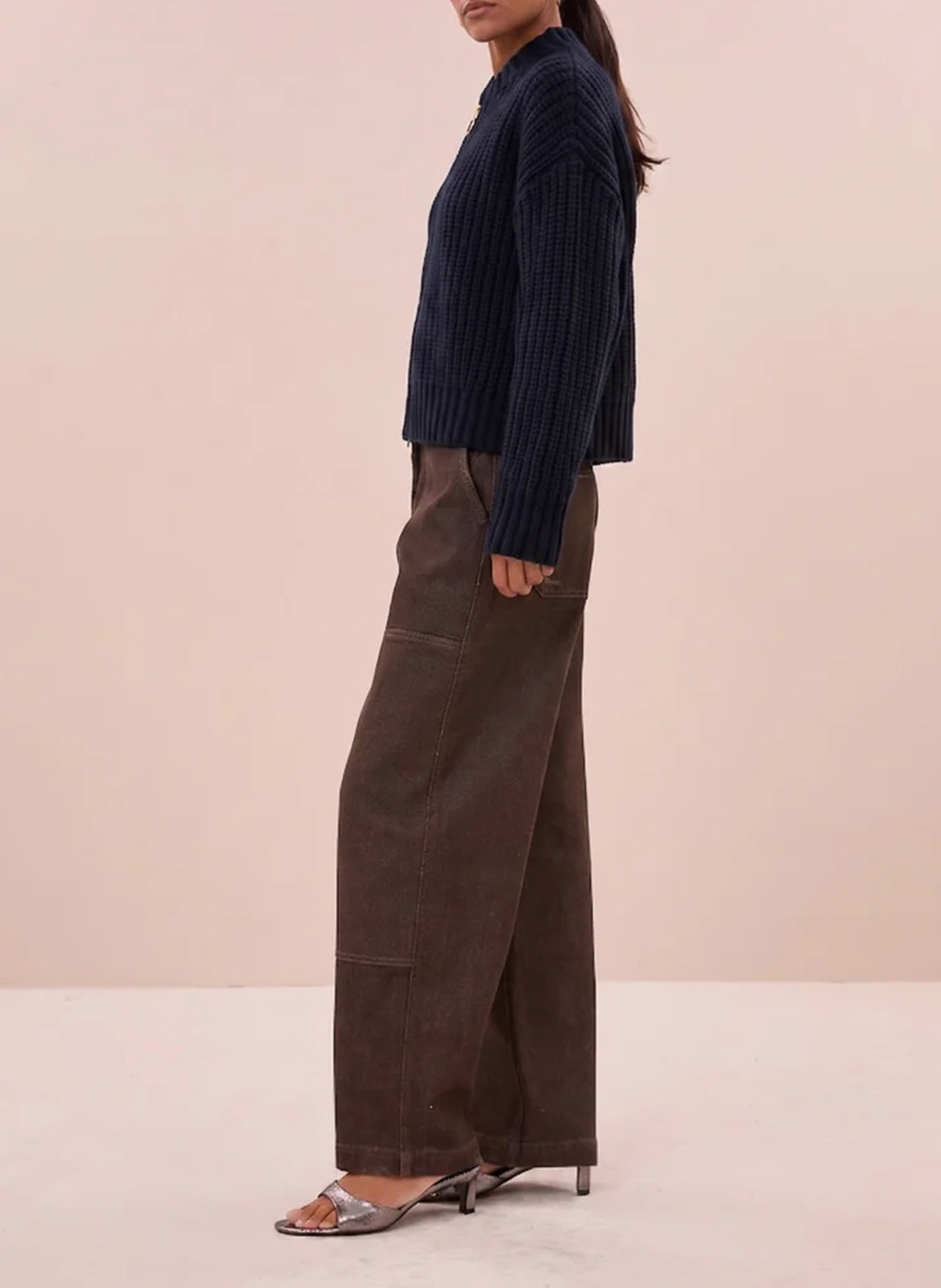 Gilet oversize en maille BY BAR Bleu