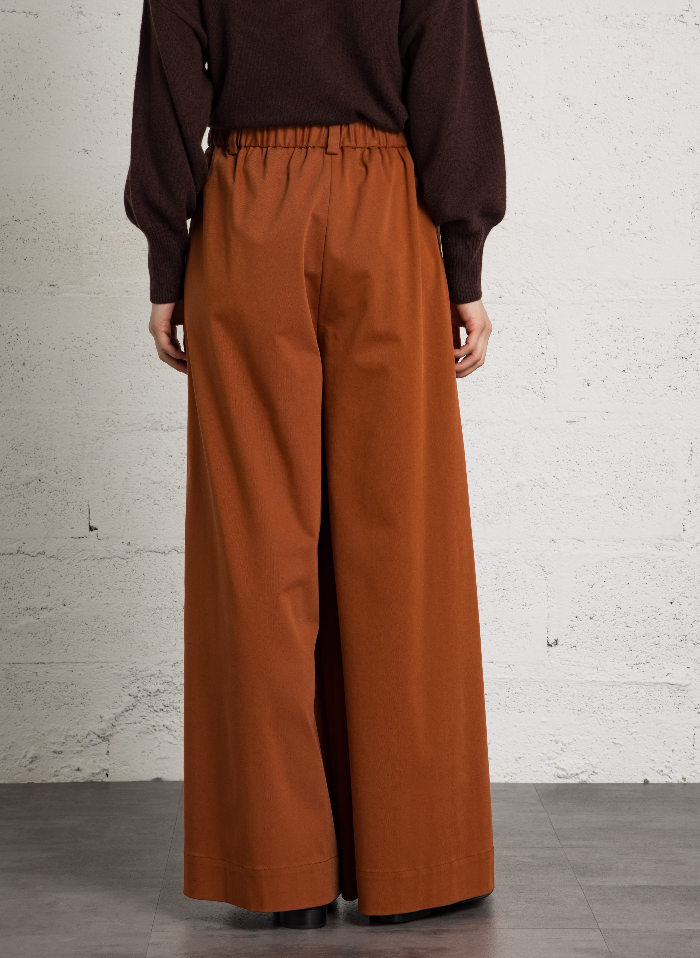 Wide-leg cotton-blend pants MAISON 123 Red