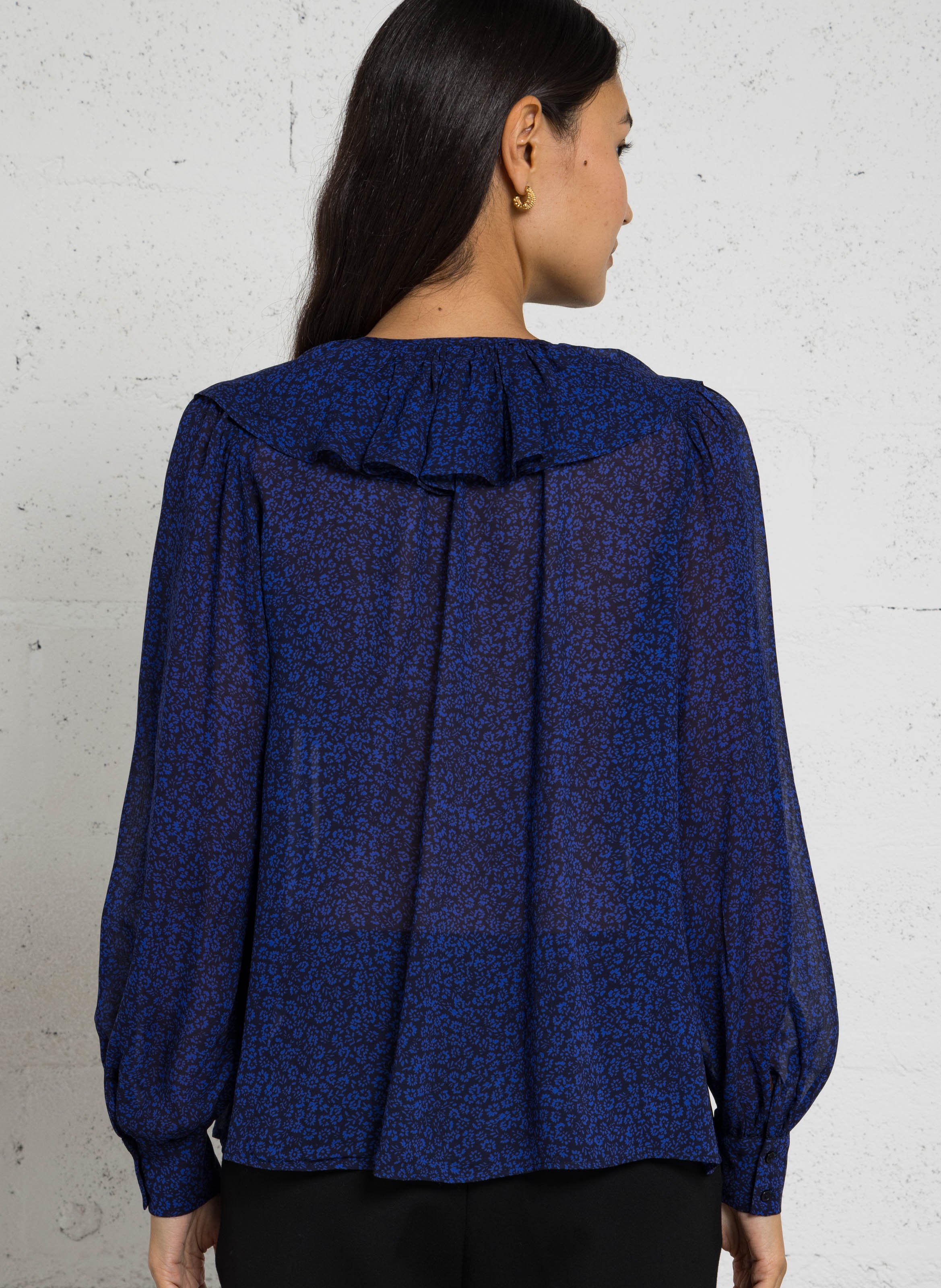 Langarm-Bluse mit Blumendruck SUD EXPRESS Blau