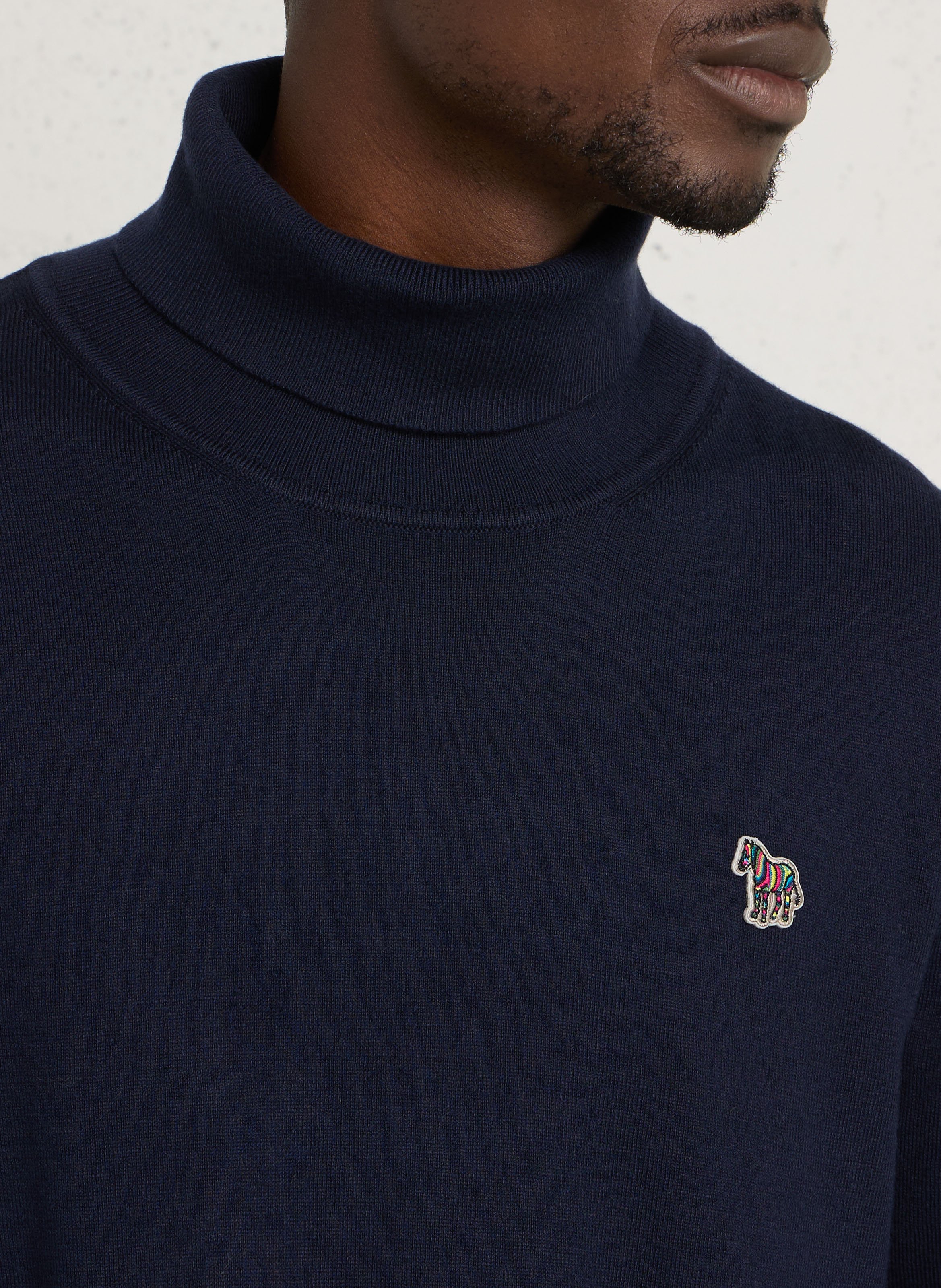 Pull fin col roulé uni PAUL SMITH Bleu
