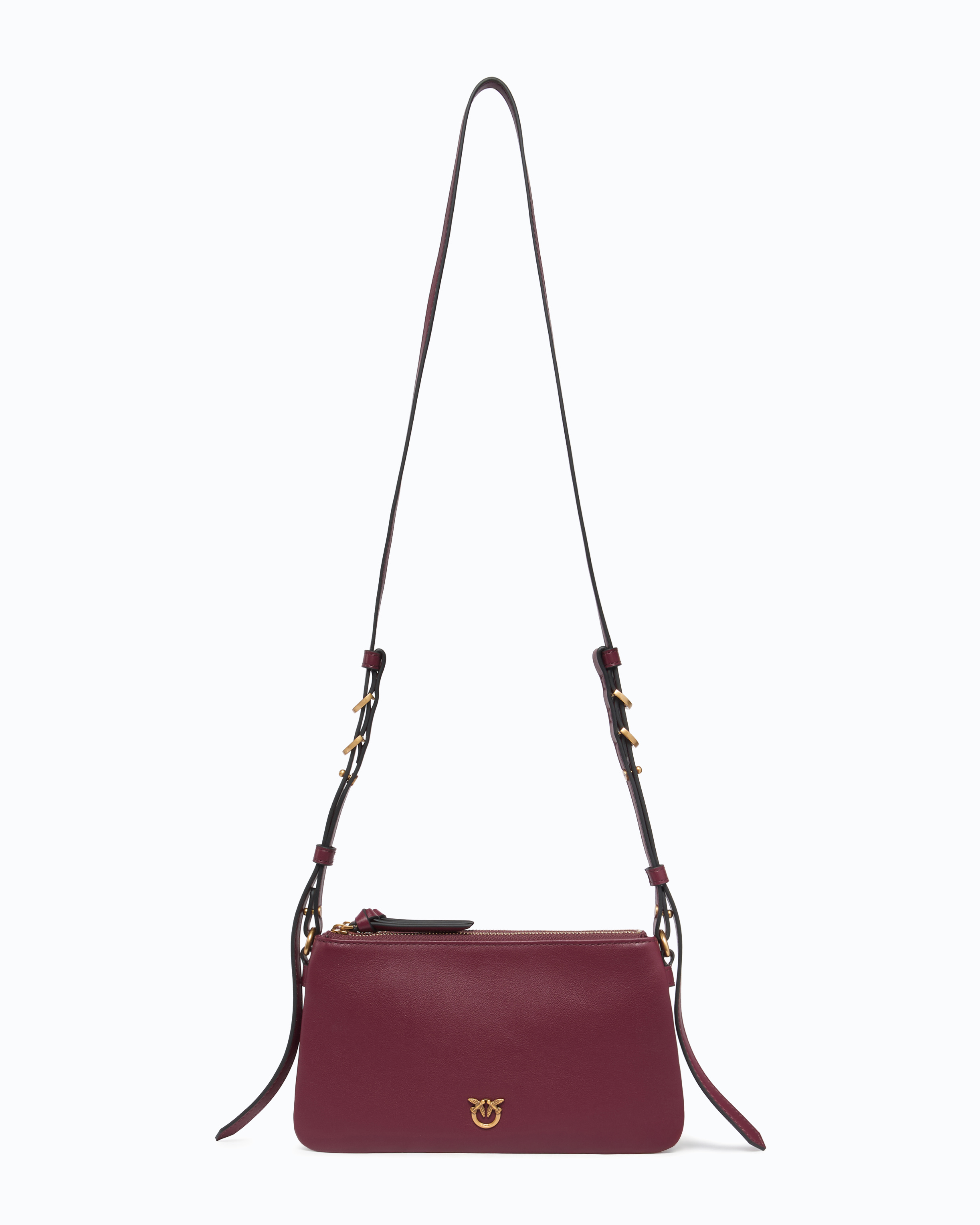 Petit sac à bandoulière mini double bag en cuir PINKO Vert