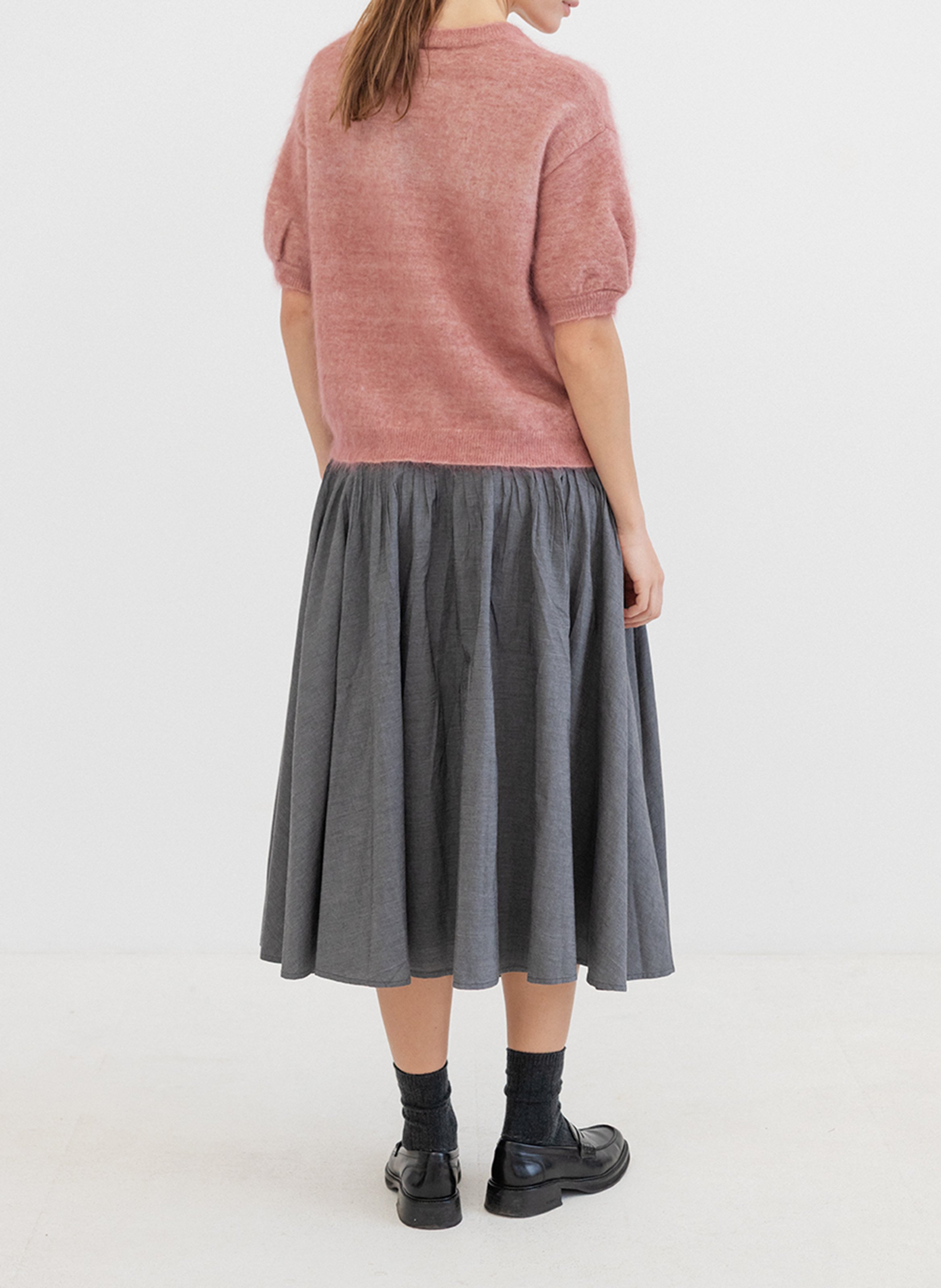 Short-sleeved wool blend sweater PROJECT-AJ117 Pink