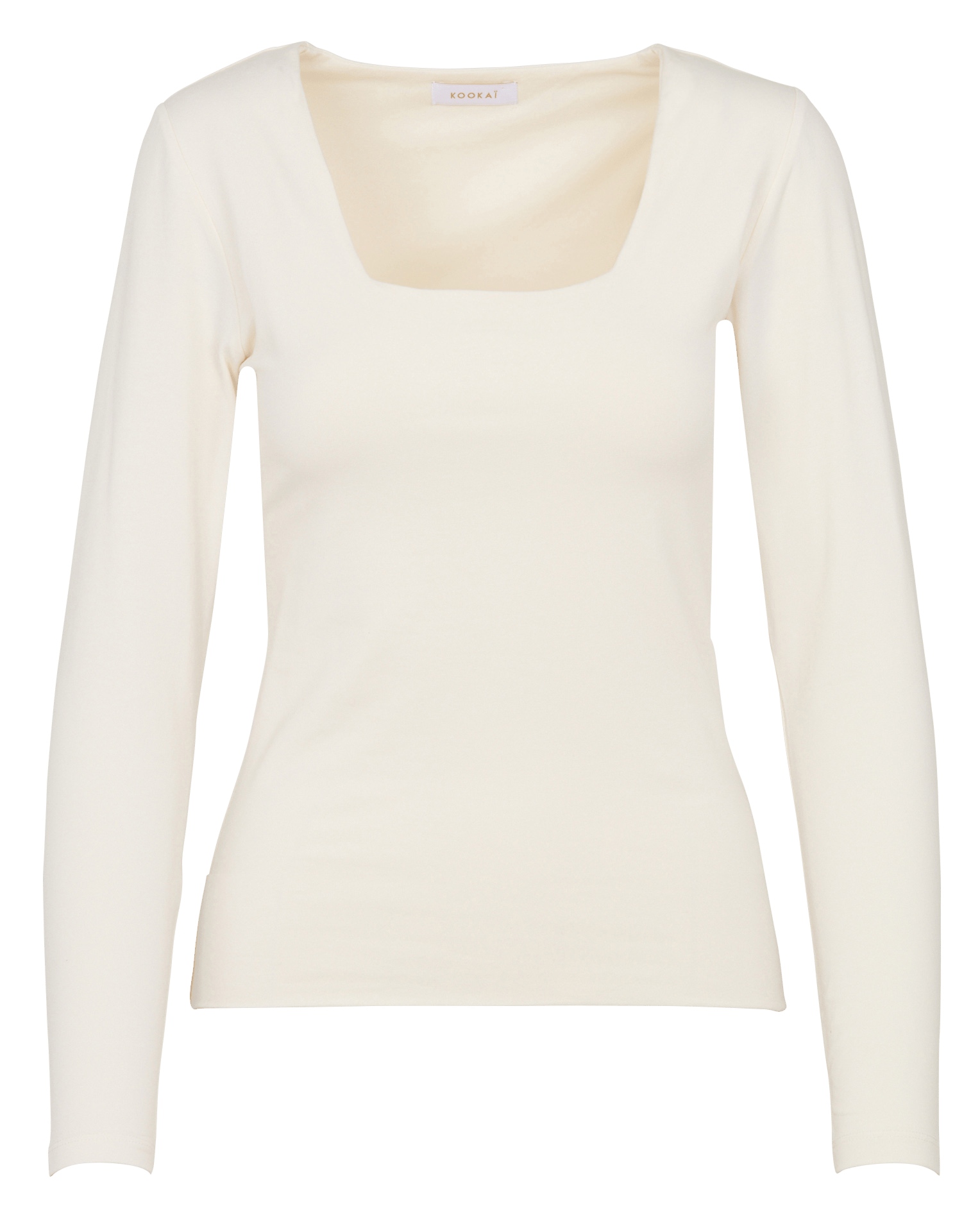 Straight square-neck top in a cotton blend KOOKAI White