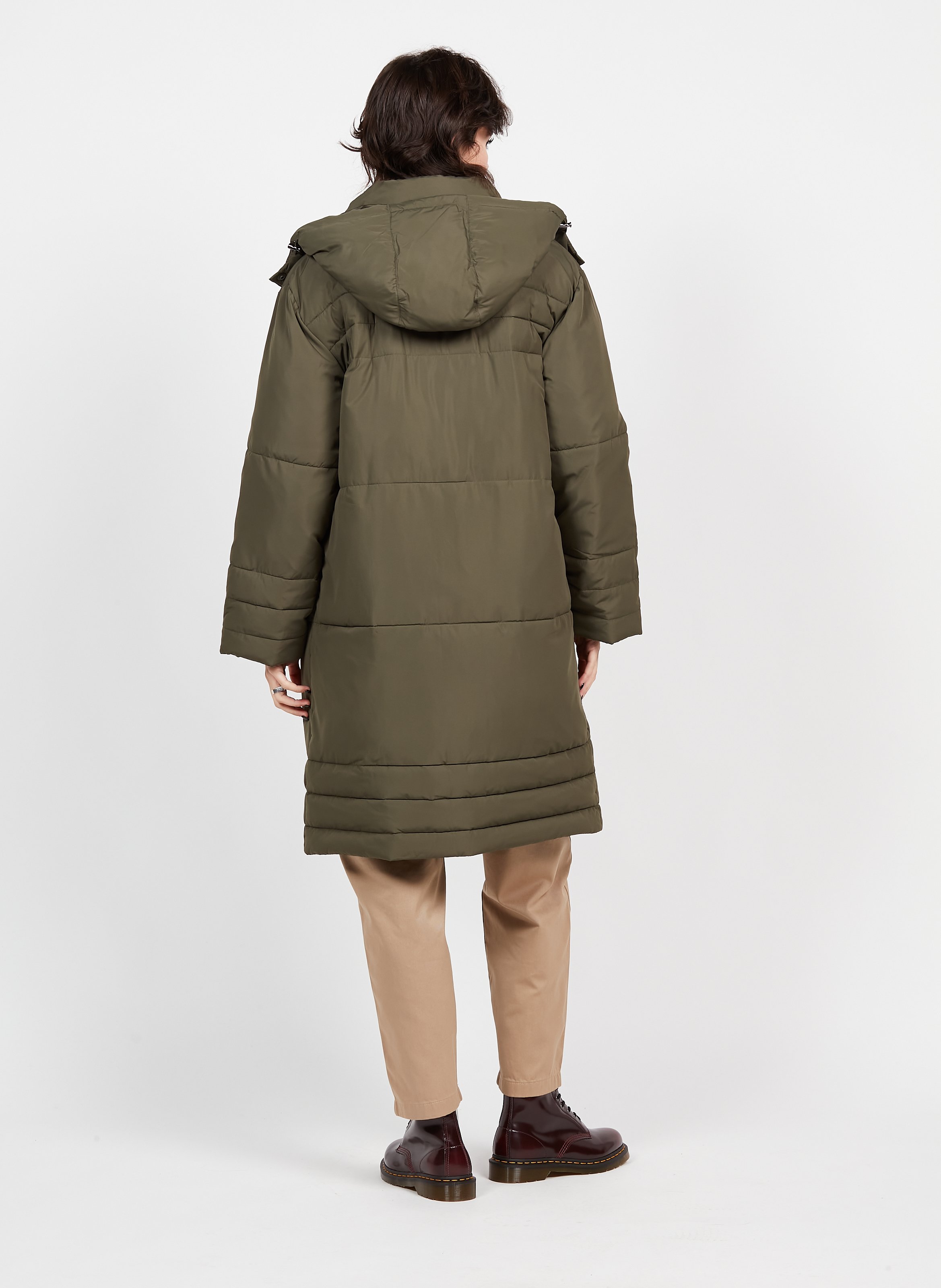 Quilted Padded Jacket With Hood Khaki Whistles Women Place des