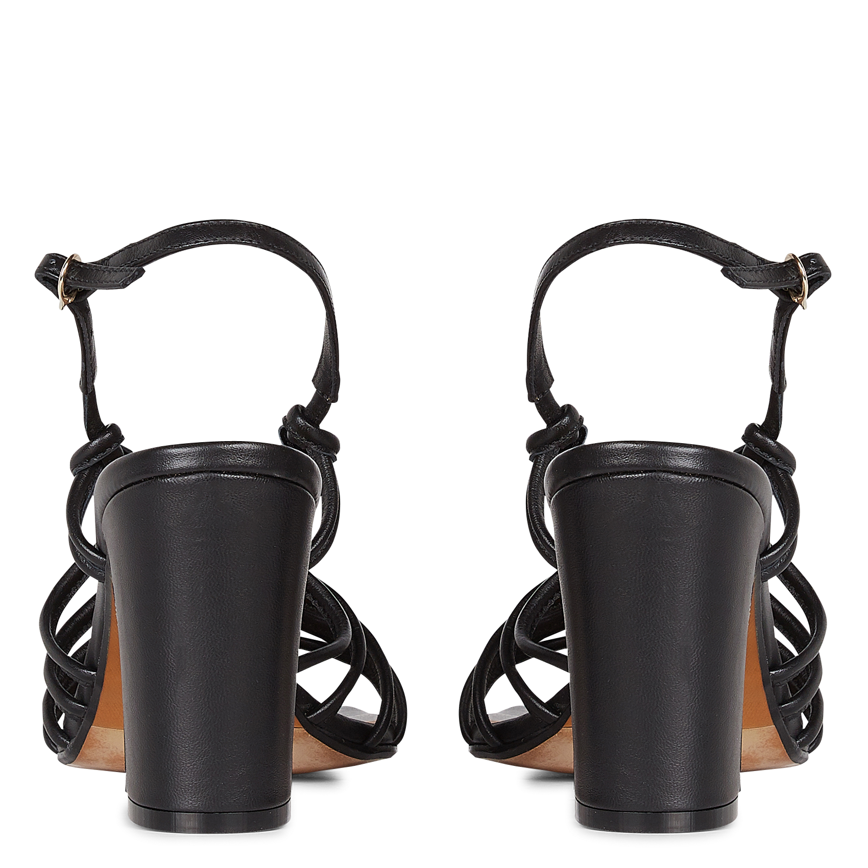 Hoge, leren sandalen ANAKI Zwart