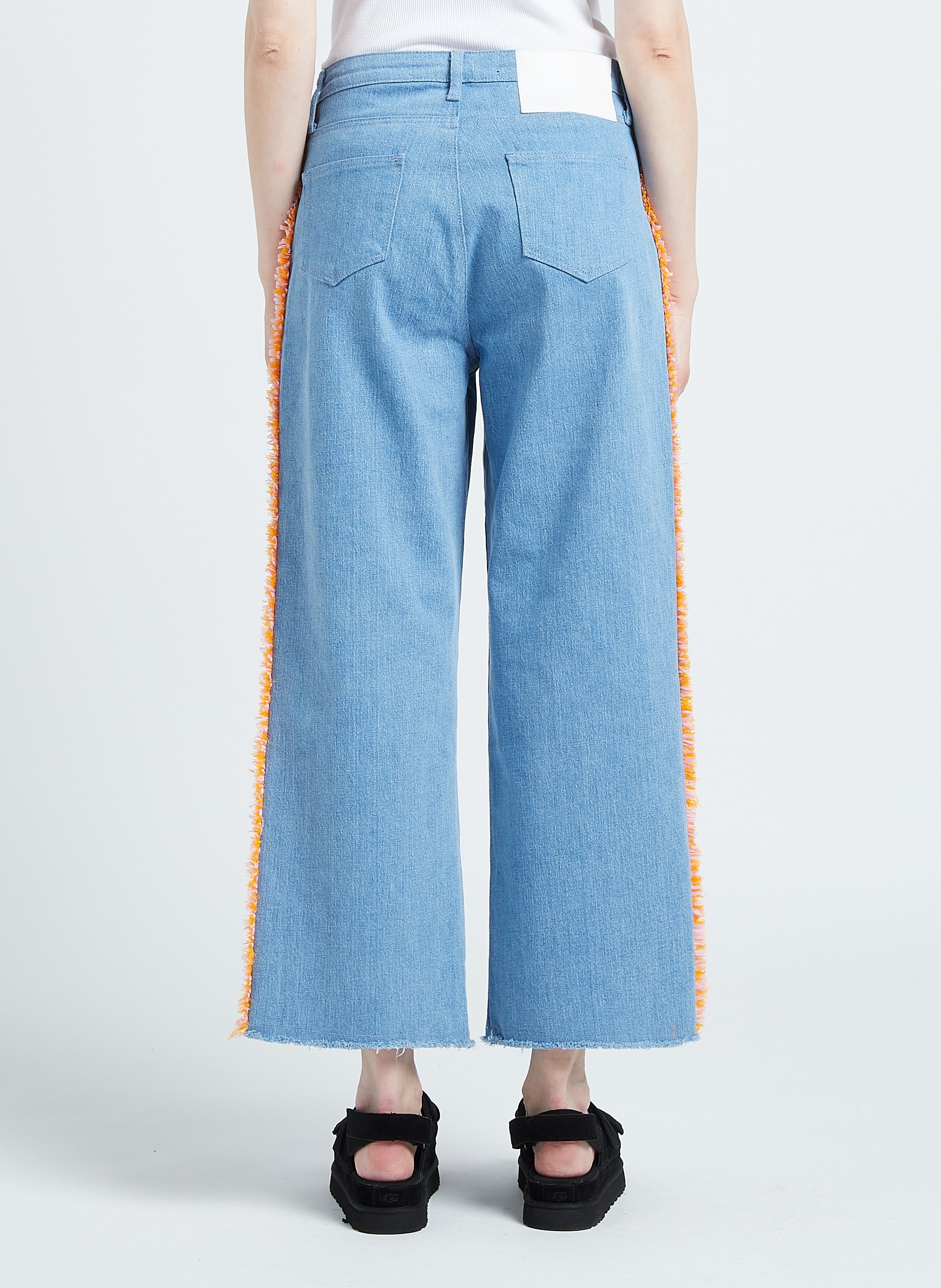 Rechte jeans van bouclé uit stretchkatoen KARL LAGERFELD Blauw