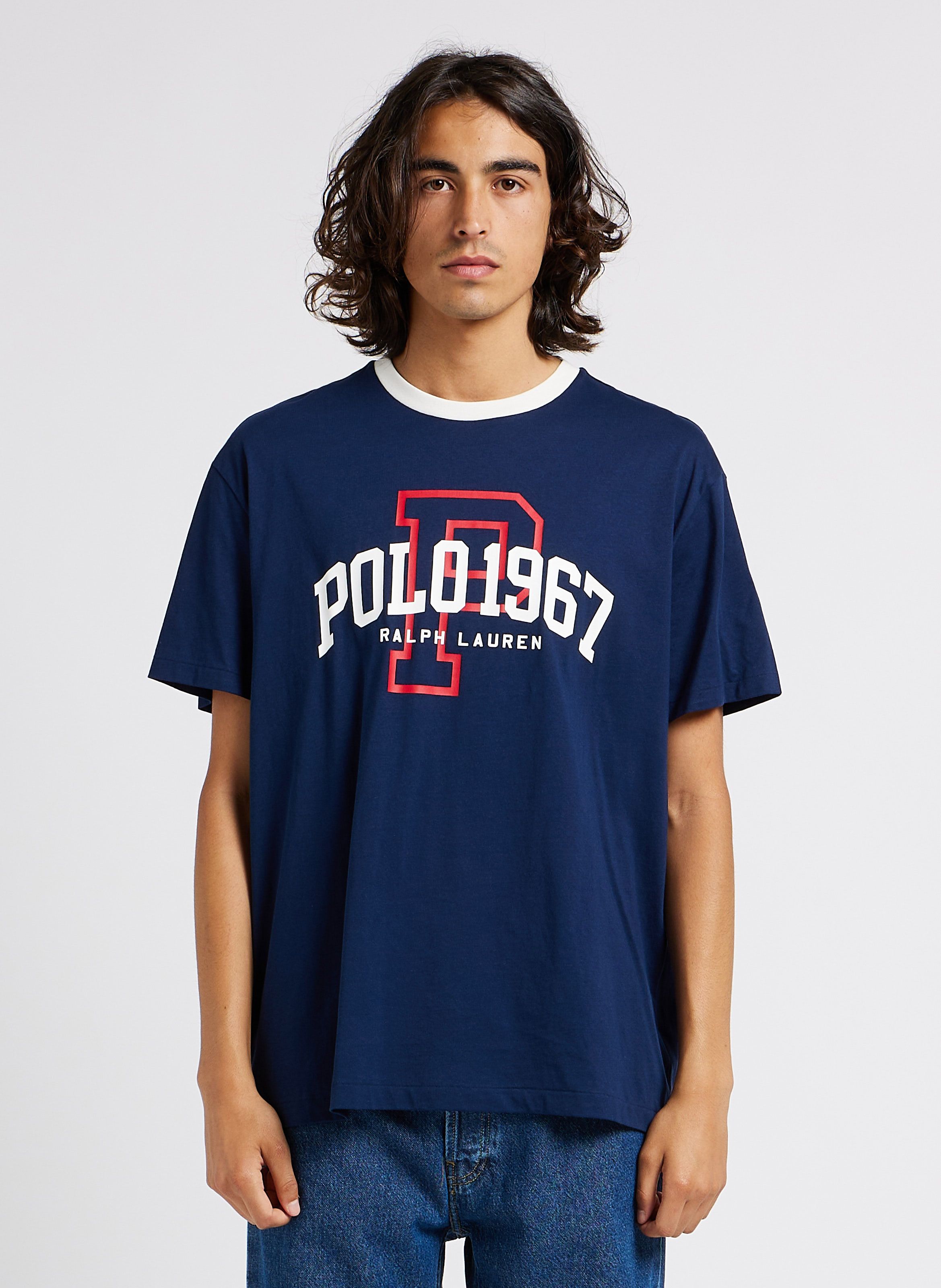 Camiseta De Algod n Serigrafiada Con Cuello Redondo Cruise Navy