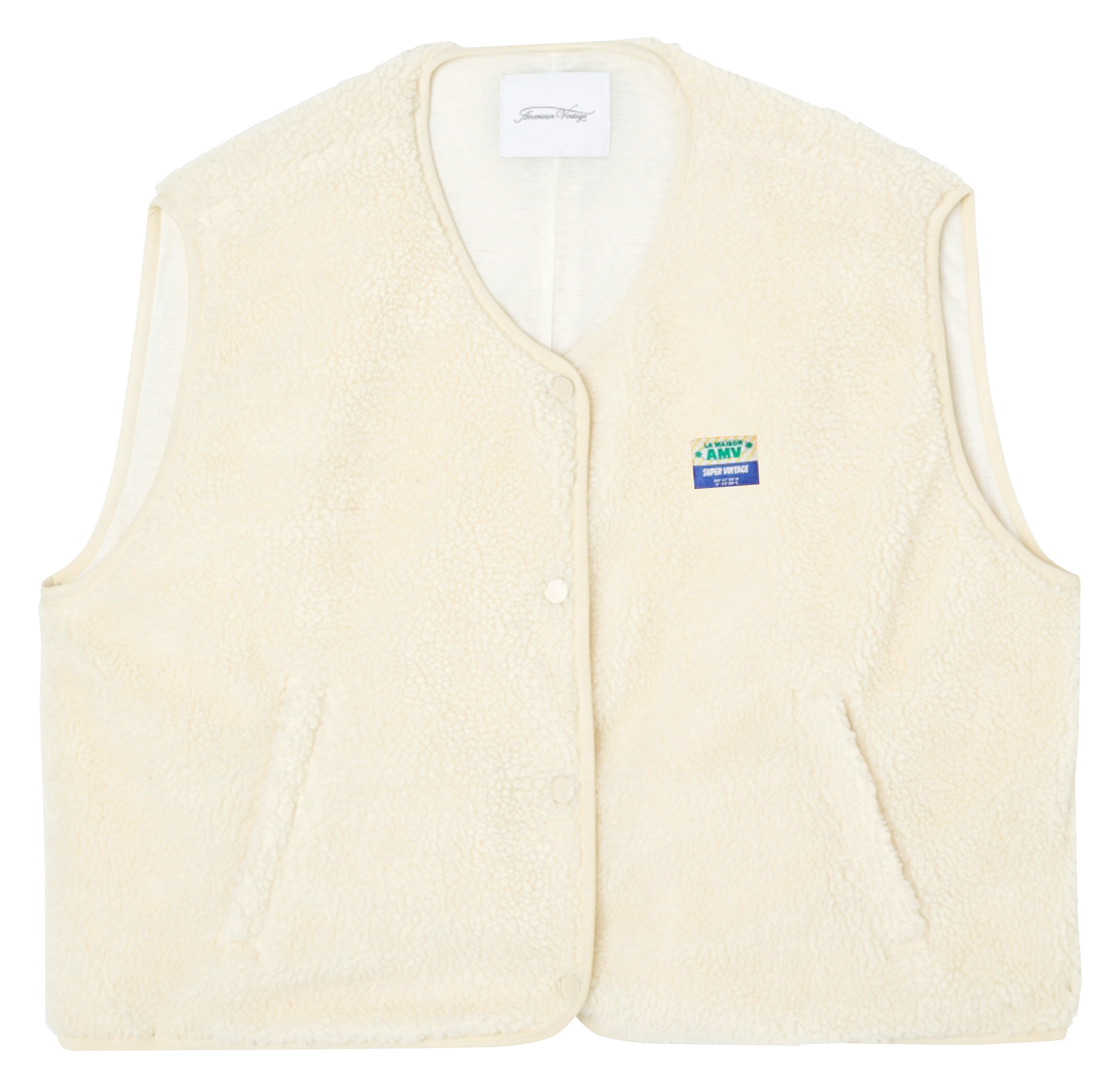 Weste aus Sweatstoff mit Rundhalskragen AMERICAN VINTAGE Beige