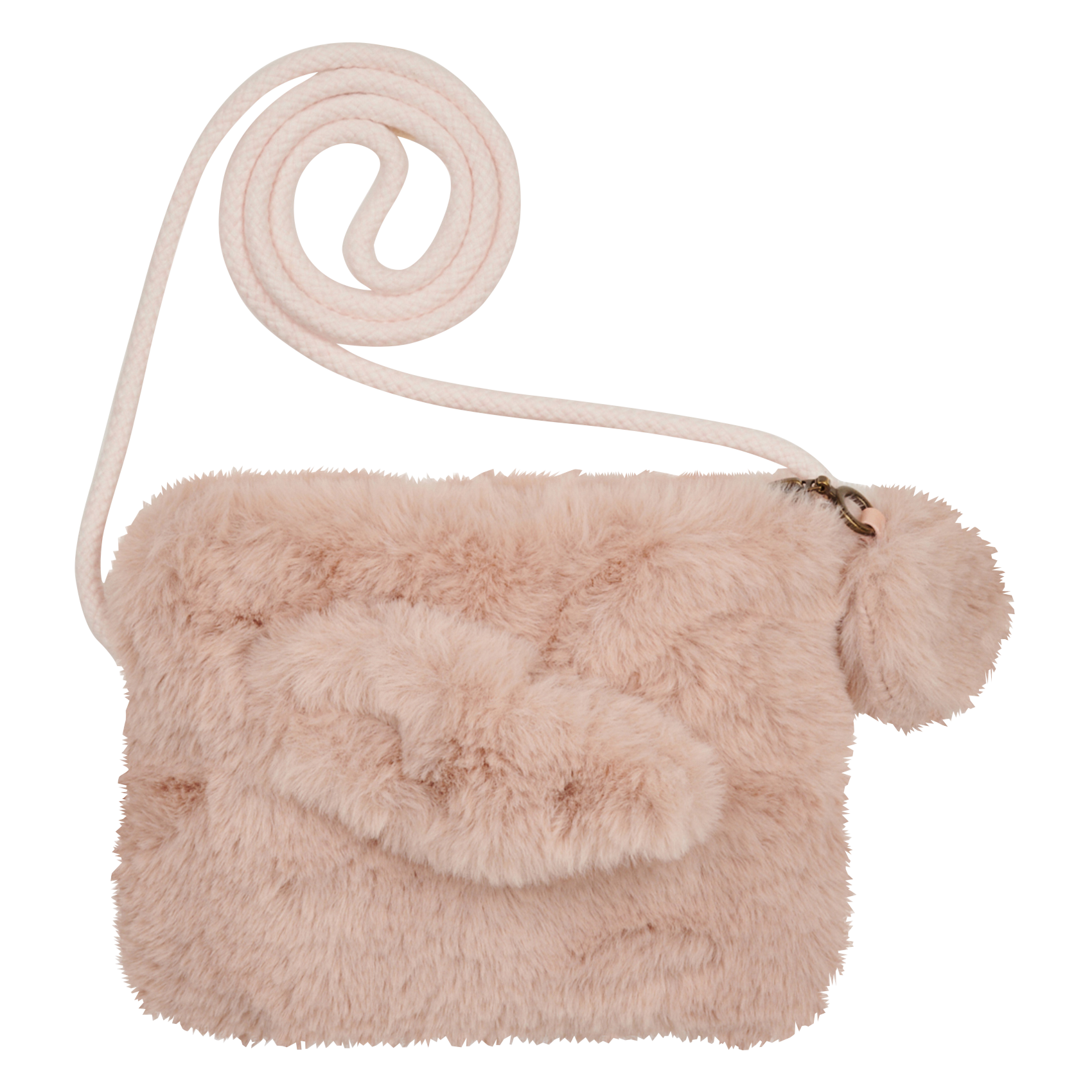 Sac bandoulière en fourrure synthétique EASY PEASY Rose